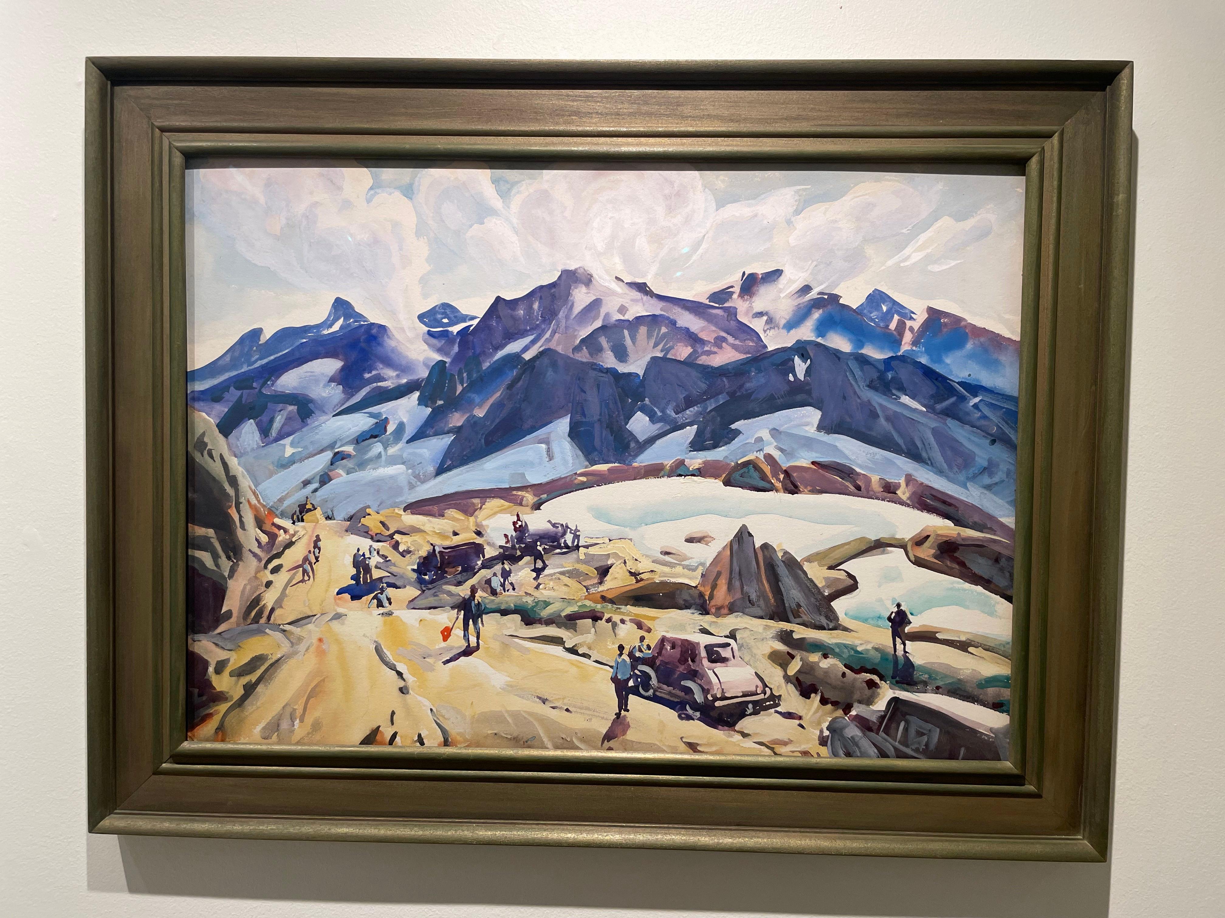 Construction on the Pass, Montana, milieu du 20e siècle, artiste de l'école de Cleveland en vente 3