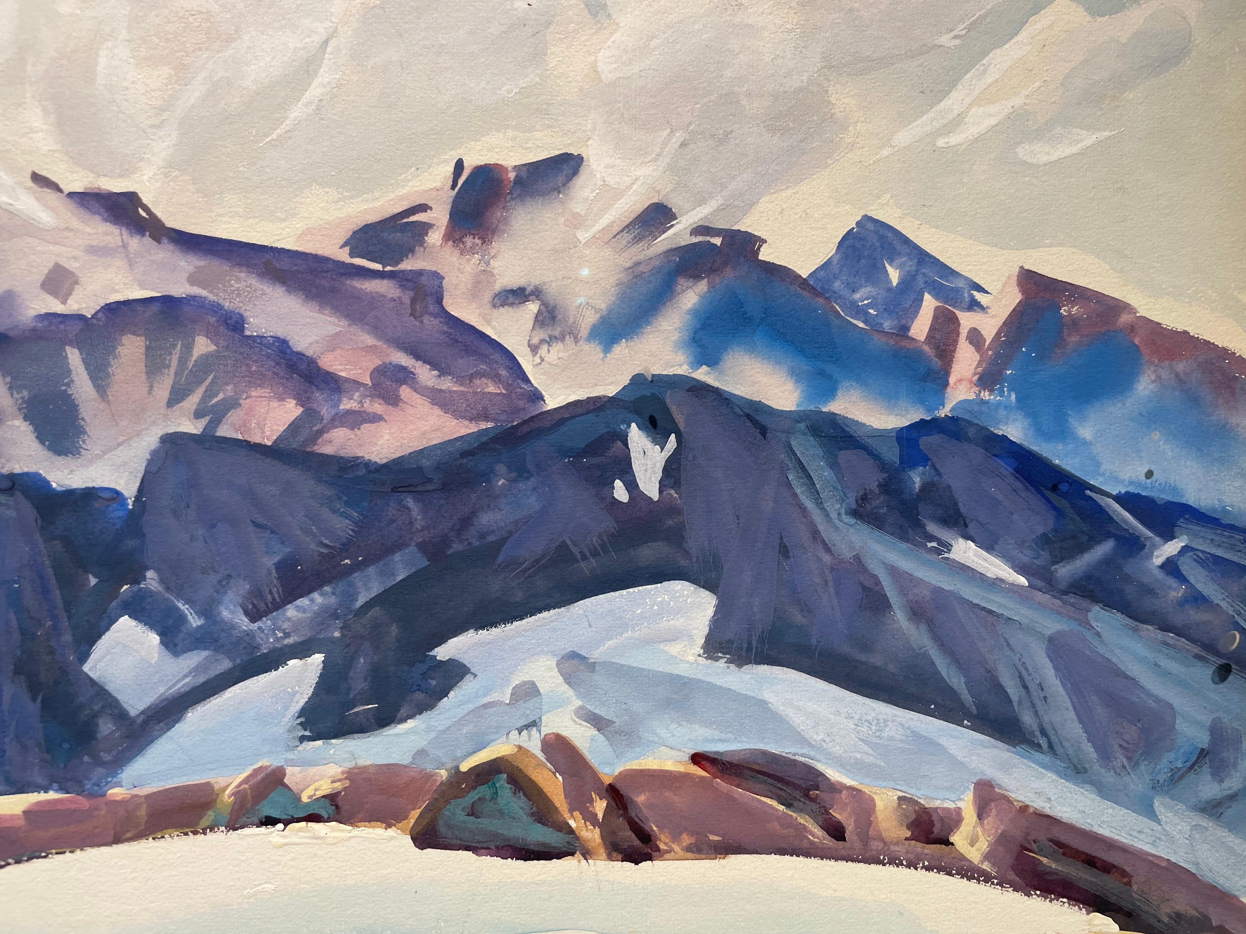 Construction on the Pass, Montana, milieu du 20e siècle, artiste de l'école de Cleveland en vente 8