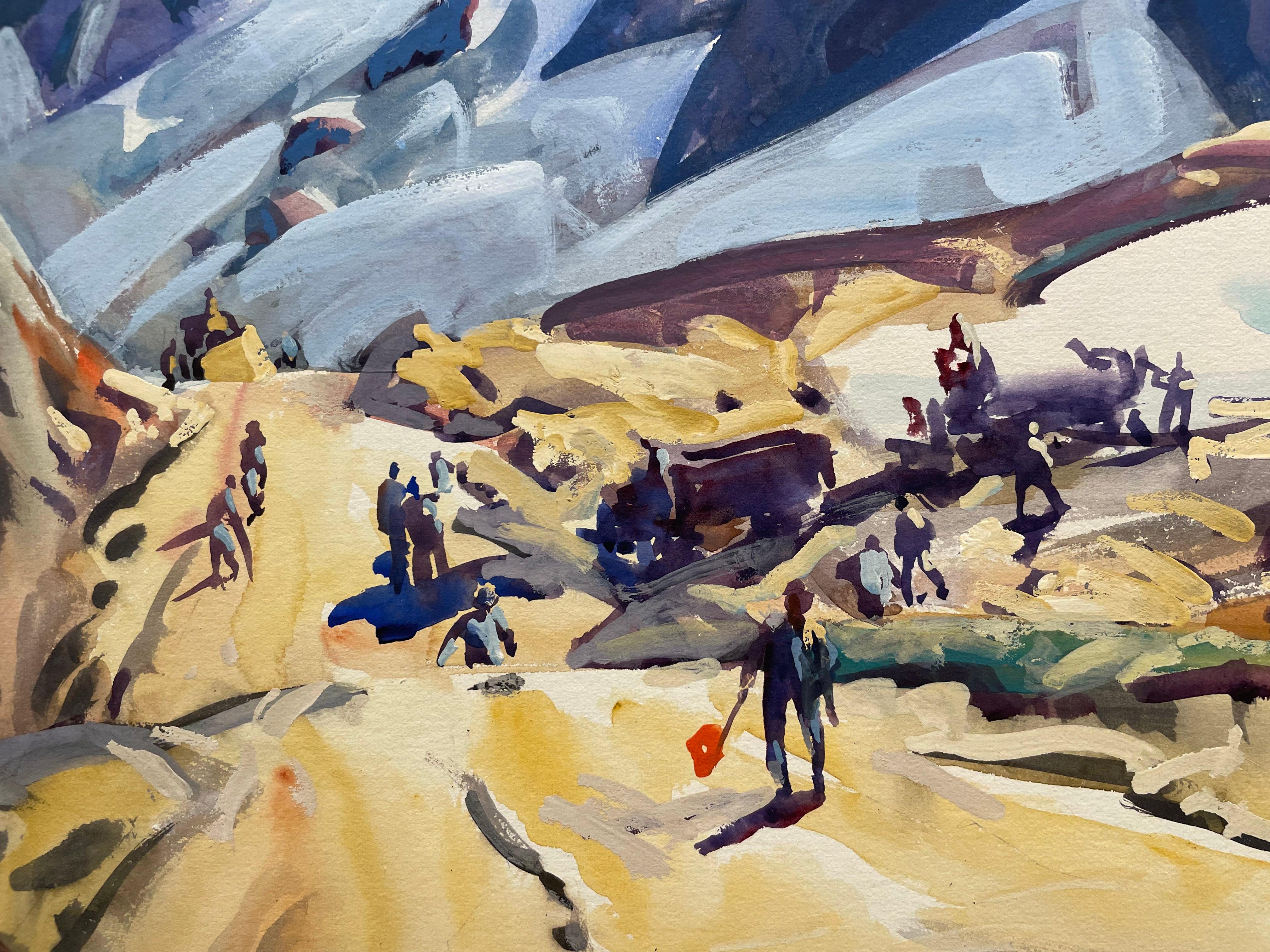 Construction on the Pass, Montana, milieu du 20e siècle, artiste de l'école de Cleveland en vente 6