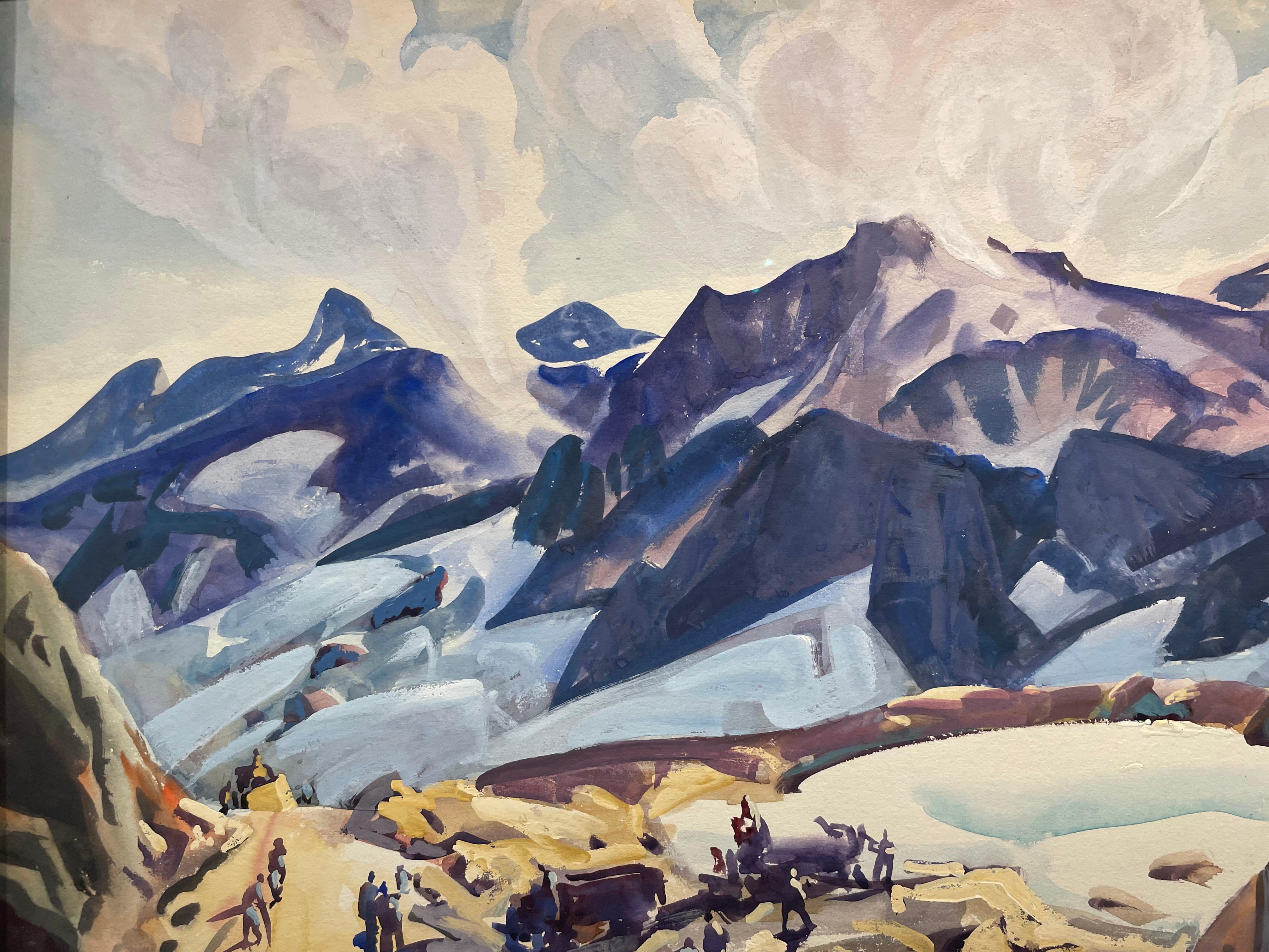 Construction on the Pass, Montana, milieu du 20e siècle, artiste de l'école de Cleveland en vente 9