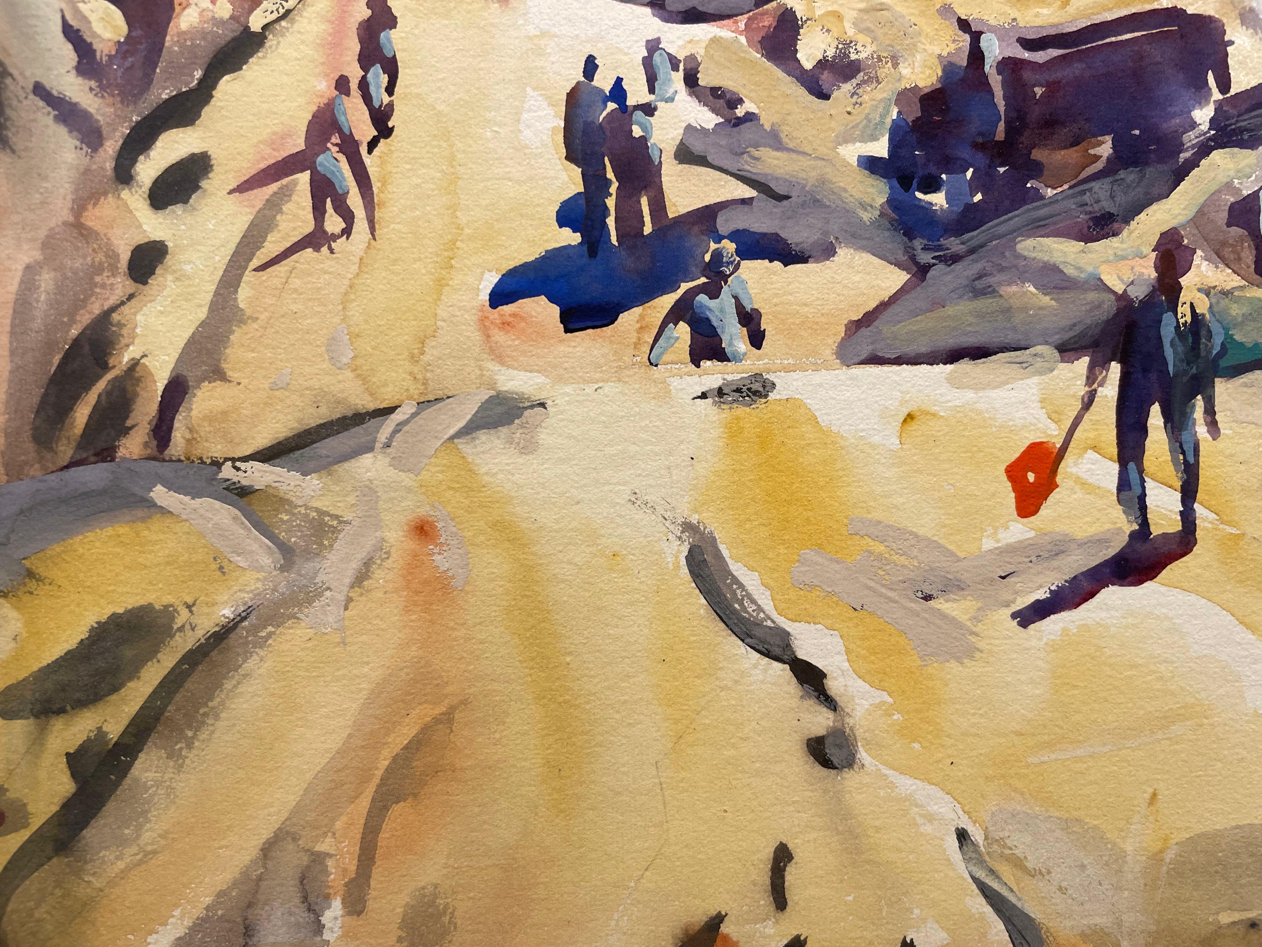 Construction on the Pass, Montana, milieu du 20e siècle, artiste de l'école de Cleveland en vente 10