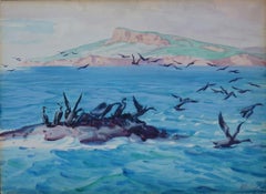 Roca del Cormorán, Gaspé, Canadá, Mediados del siglo XX, Artista de la Escuela de Cleveland
