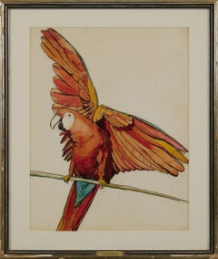 Loro, acuarela del siglo XX de una artista neoyorquina
