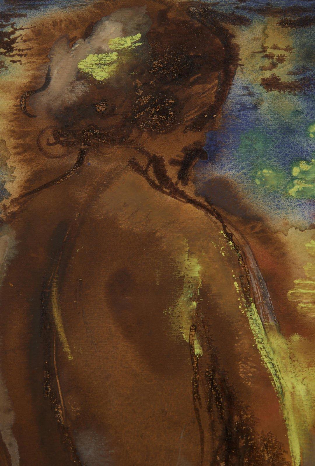 Zwei nackte Frauen des frühen 20. Jahrhunderts in Paris, Künstlerin der Cleveland School (Braun), Figurative Art, von John Teyral