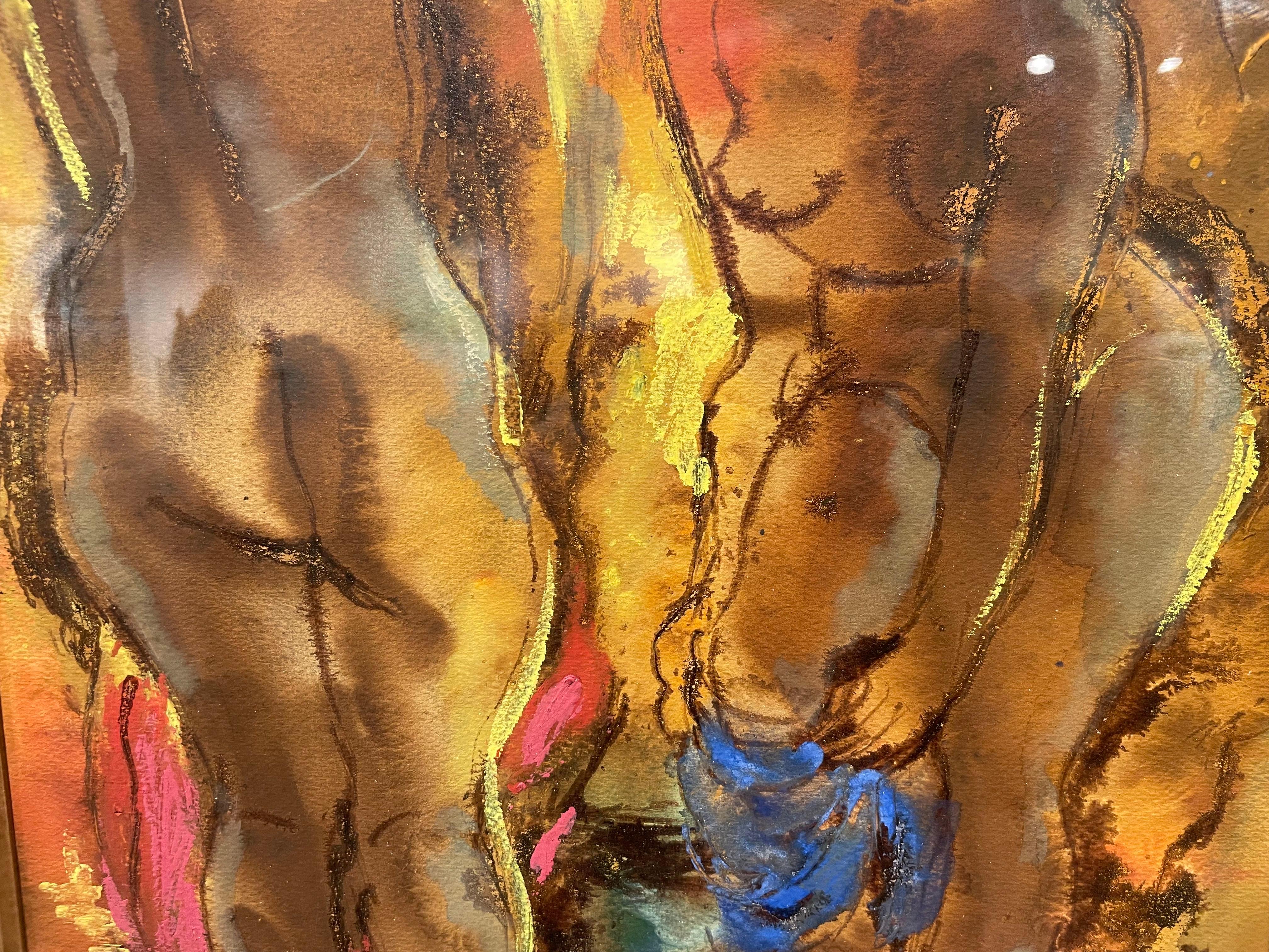 Principios del siglo XX de Dos mujeres desnudas en París, Artista de la Escuela de Cleveland en venta 6