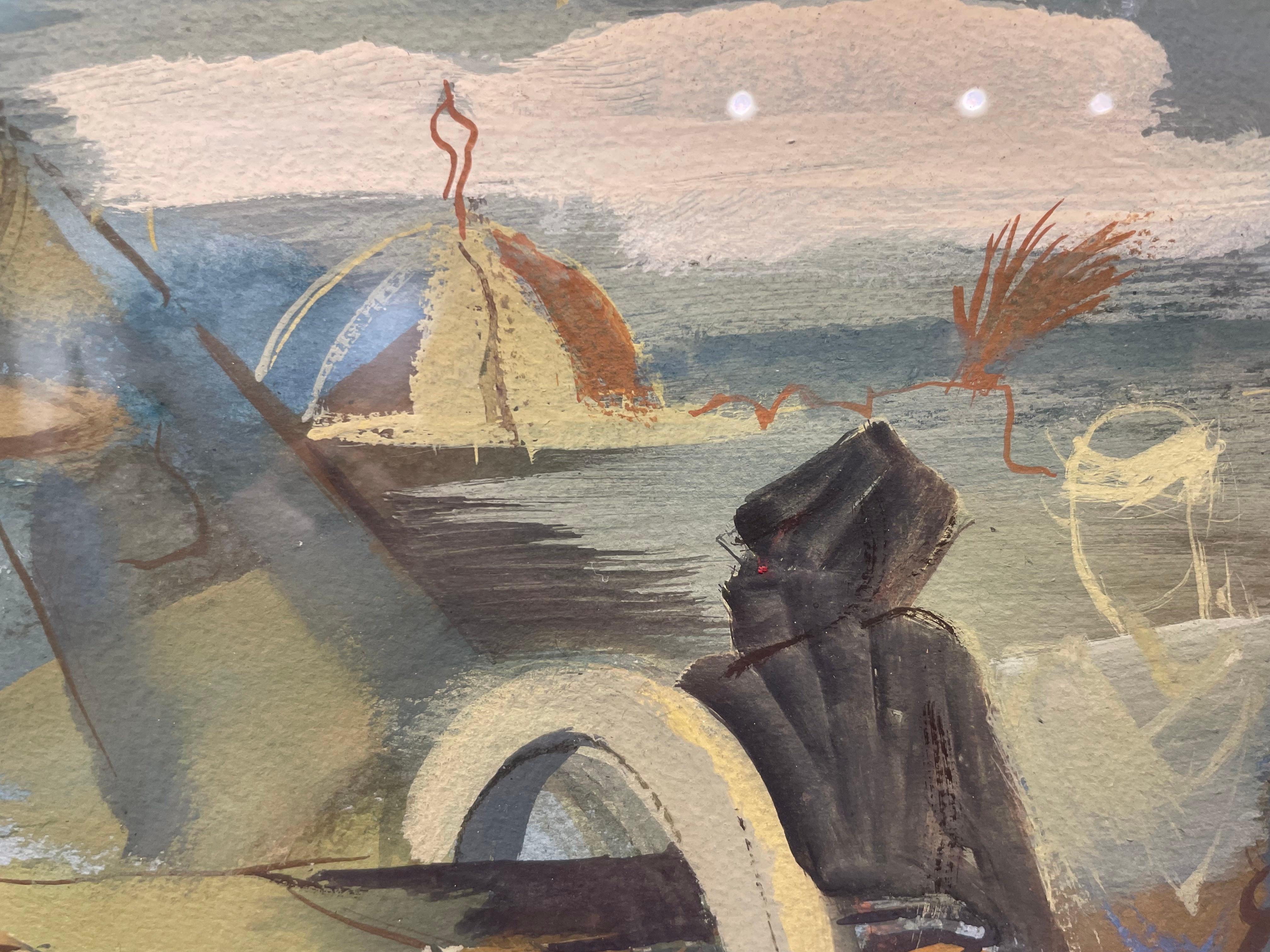 Acuarela de principios del siglo XX de una escena de Marrakech, Artista de la Escuela de Cleveland en venta 9