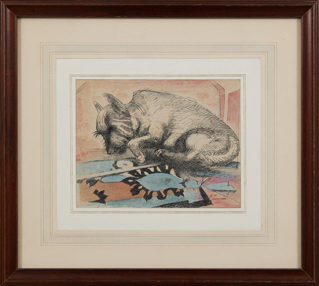 Tyrannus, dipinto di un cane dei primi del Novecento, artista della Scuola di Cleveland - Art di William Sommer