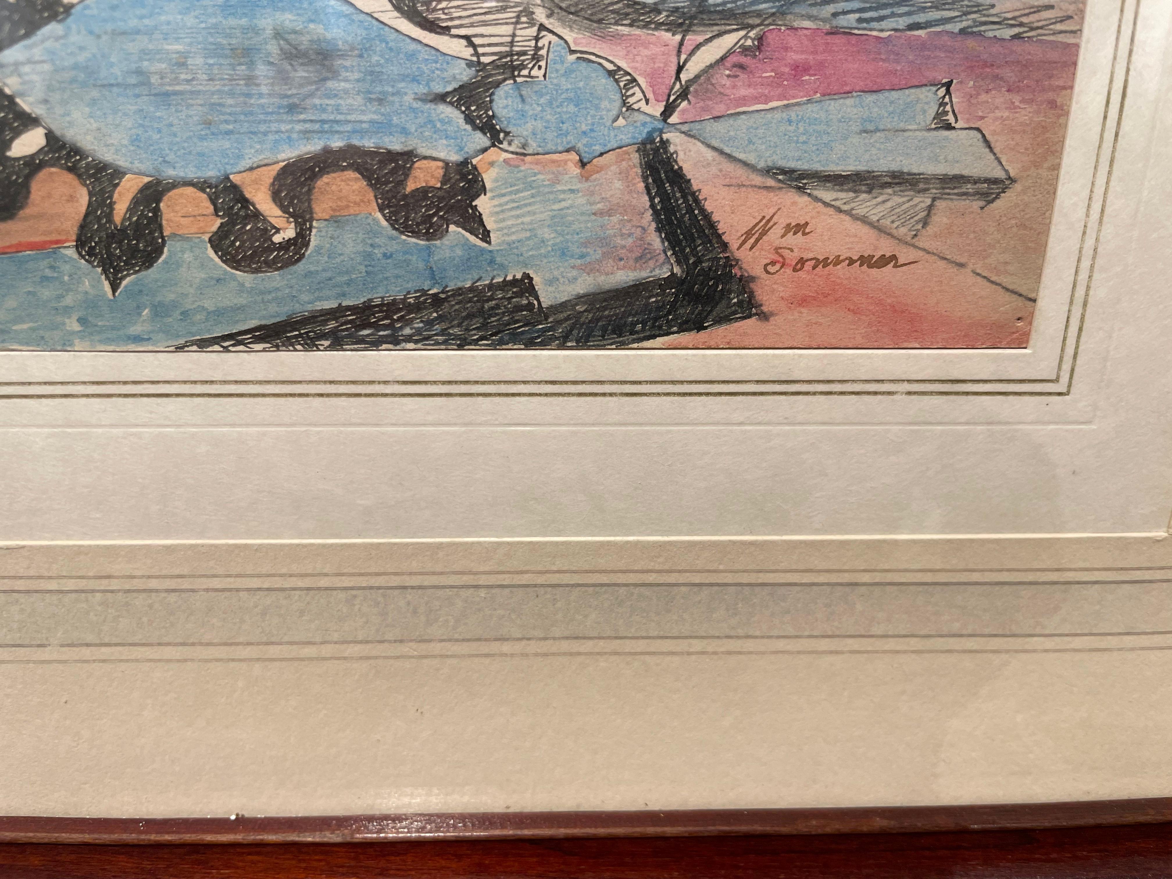 Tyrannus, dipinto di un cane dei primi del Novecento, artista della Scuola di Cleveland in vendita 6