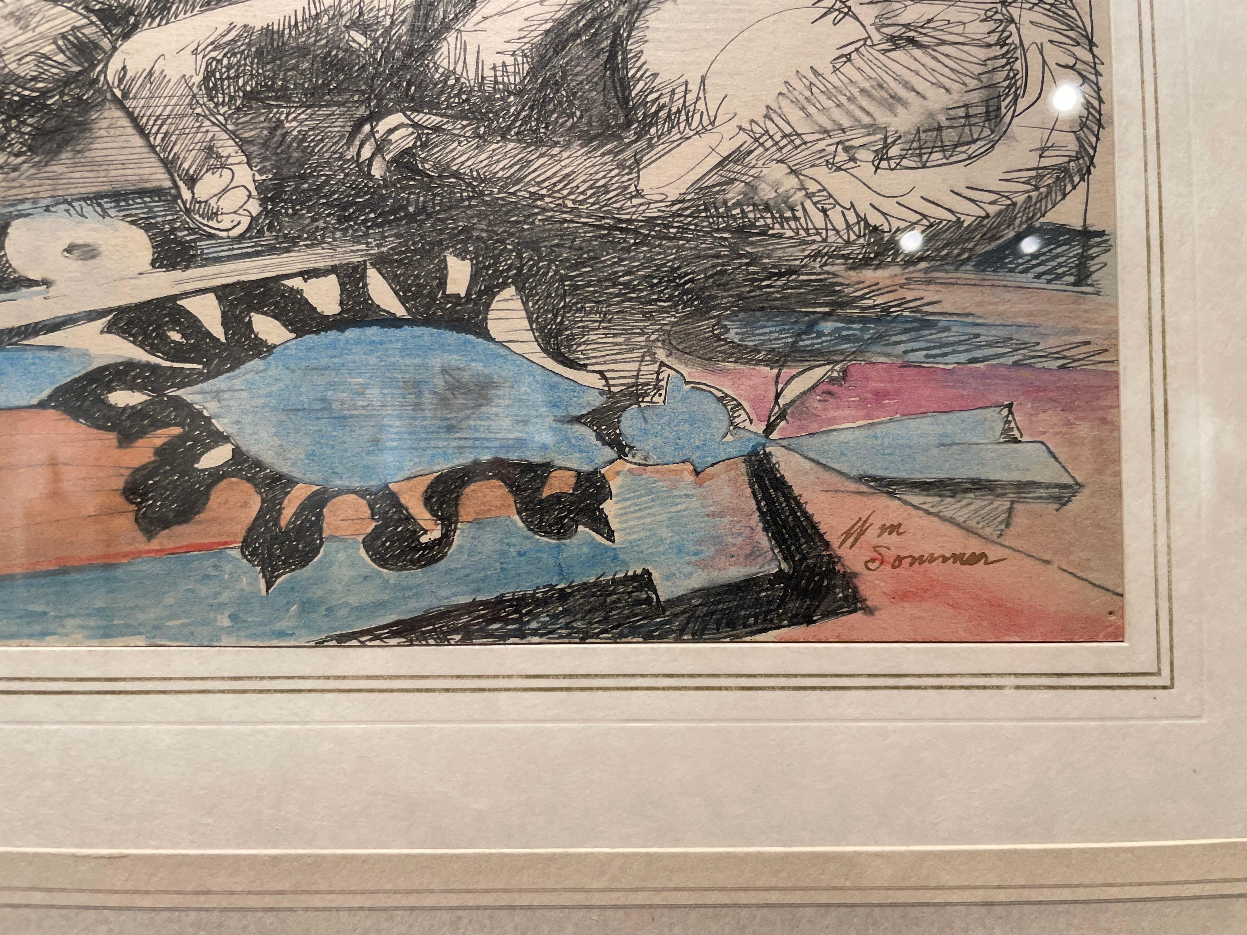 Tyrannus, dipinto di un cane dei primi del Novecento, artista della Scuola di Cleveland in vendita 1