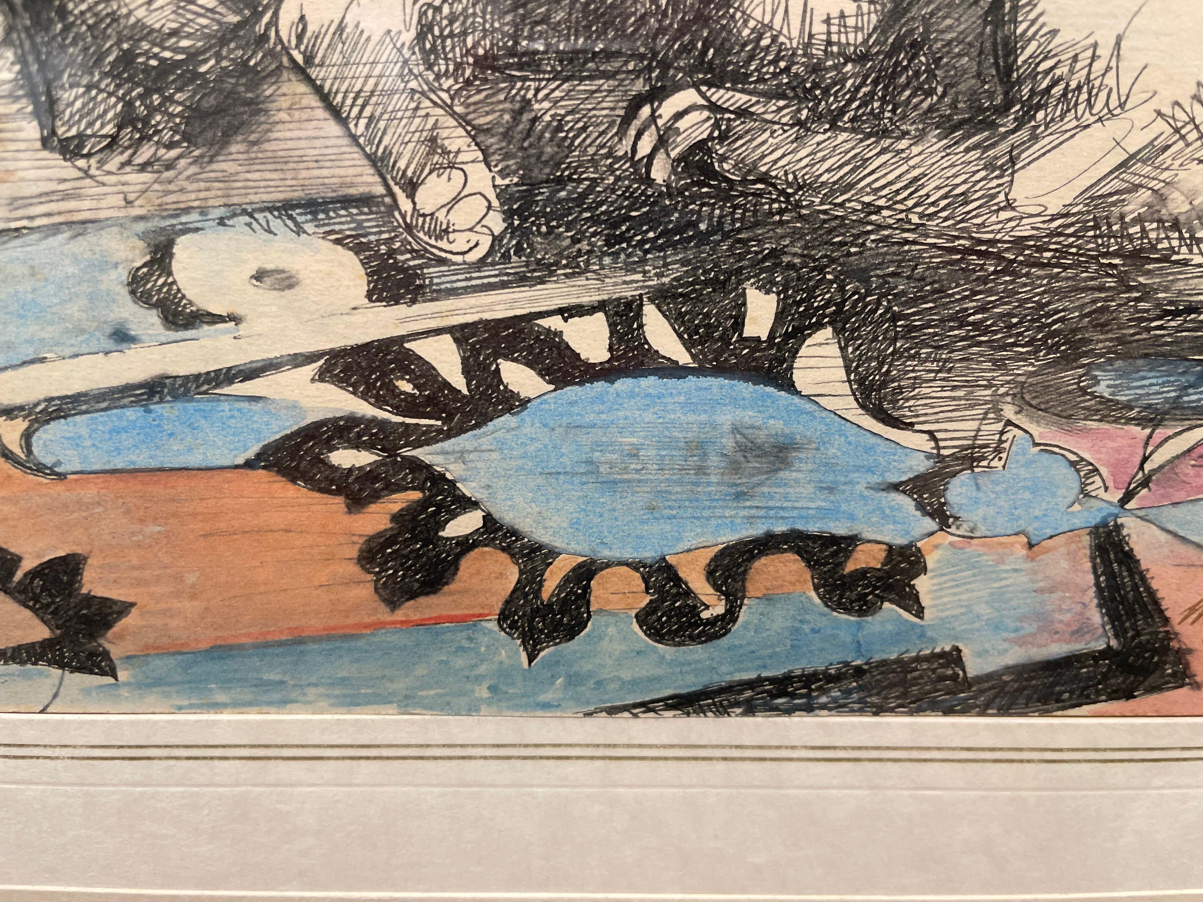 Tyrannus, dipinto di un cane dei primi del Novecento, artista della Scuola di Cleveland in vendita 5