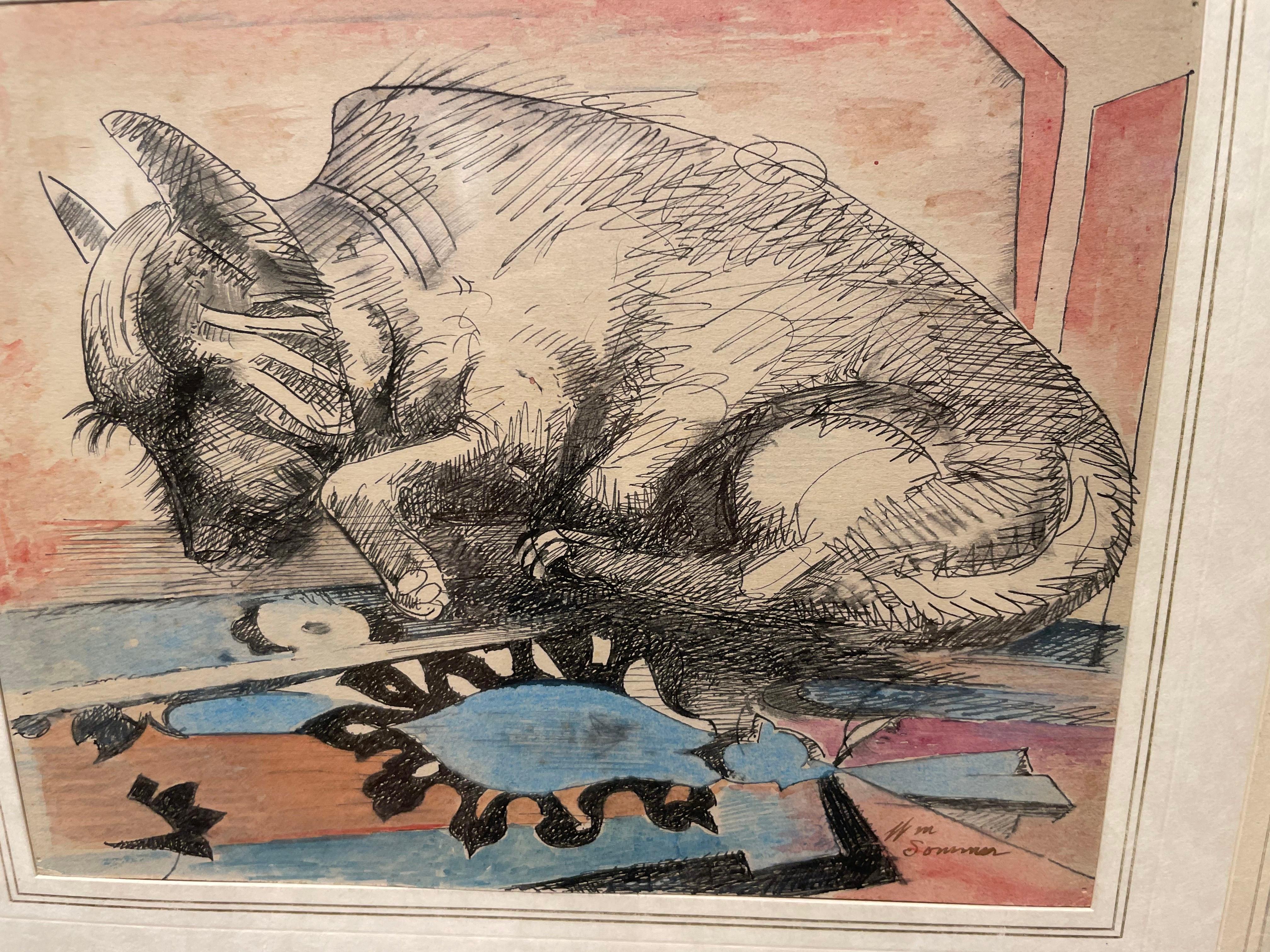 Tyrannus, dipinto di un cane dei primi del Novecento, artista della Scuola di Cleveland in vendita 4