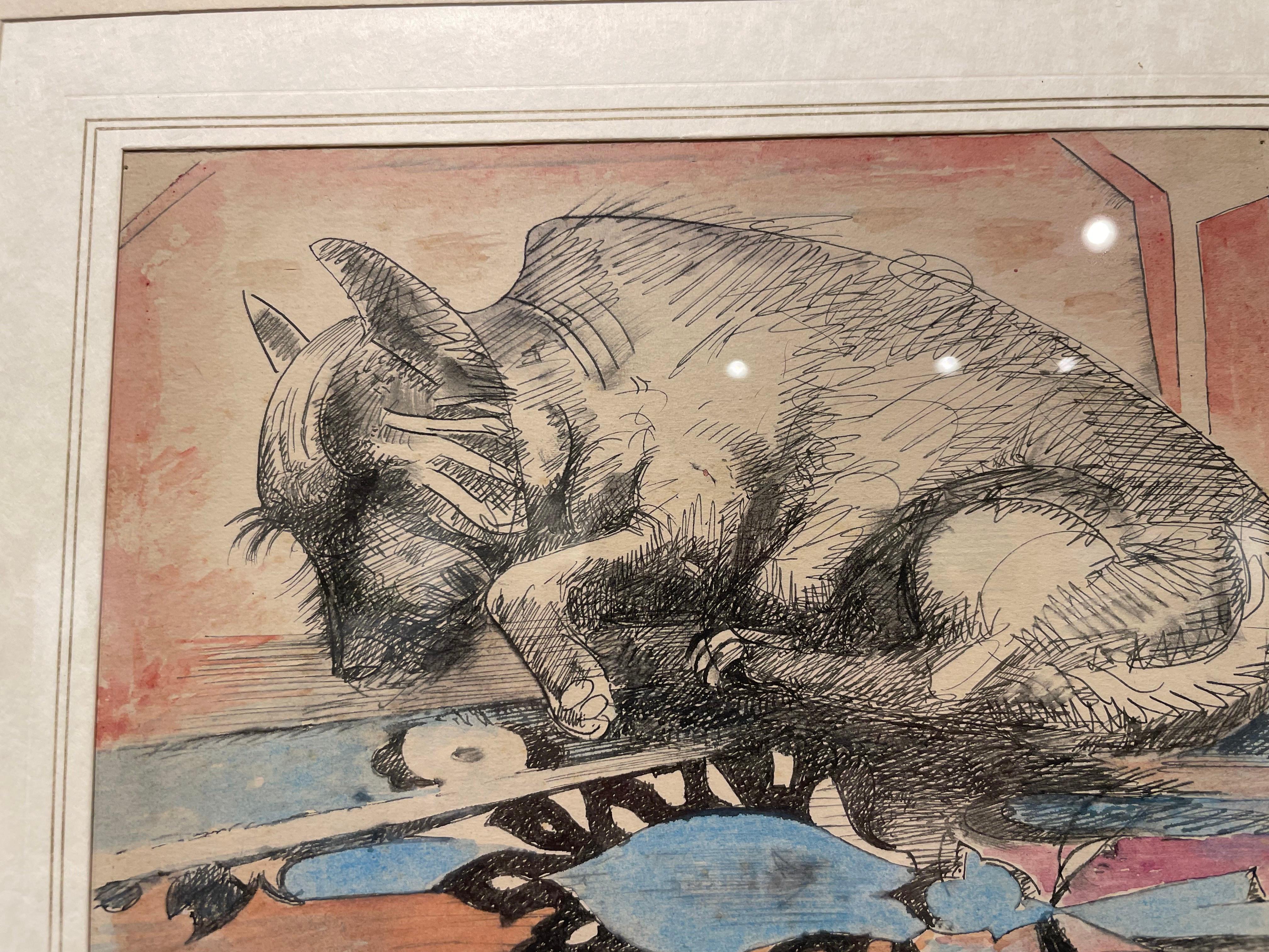 Tyrannus, dipinto di un cane dei primi del Novecento, artista della Scuola di Cleveland in vendita 3