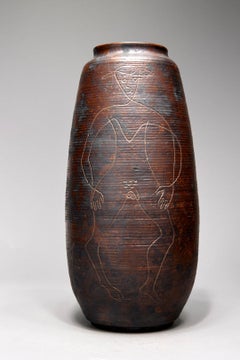 Jacobson (20th Century) - Mid-Century Ceramic Portrait Vase