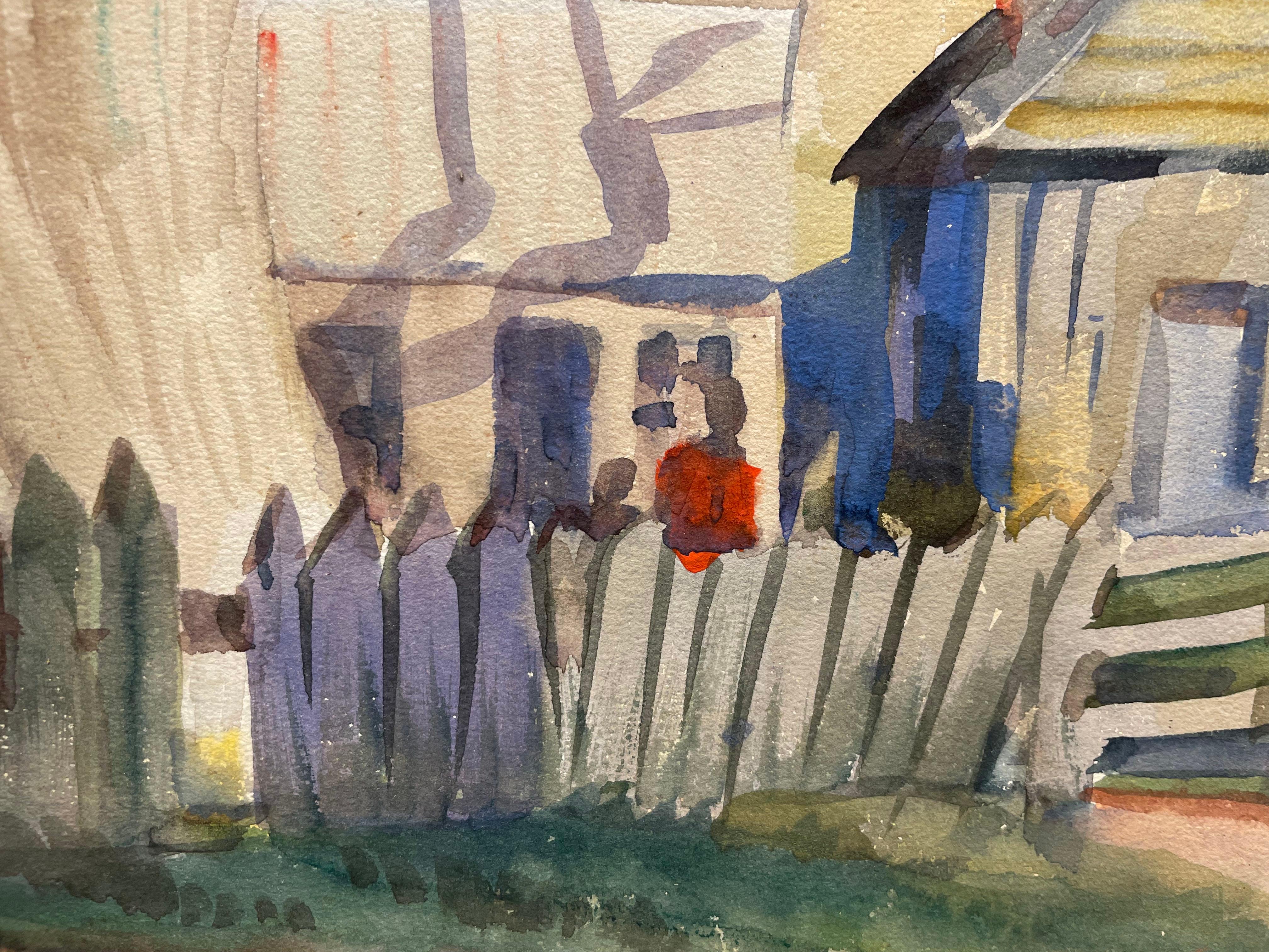 Zwei alte Pekannussbaumbäume, Landschaft des frühen 20. Jahrhunderts, 1. Platz in der Mai-Ausstellungsausstellung im Angebot 6