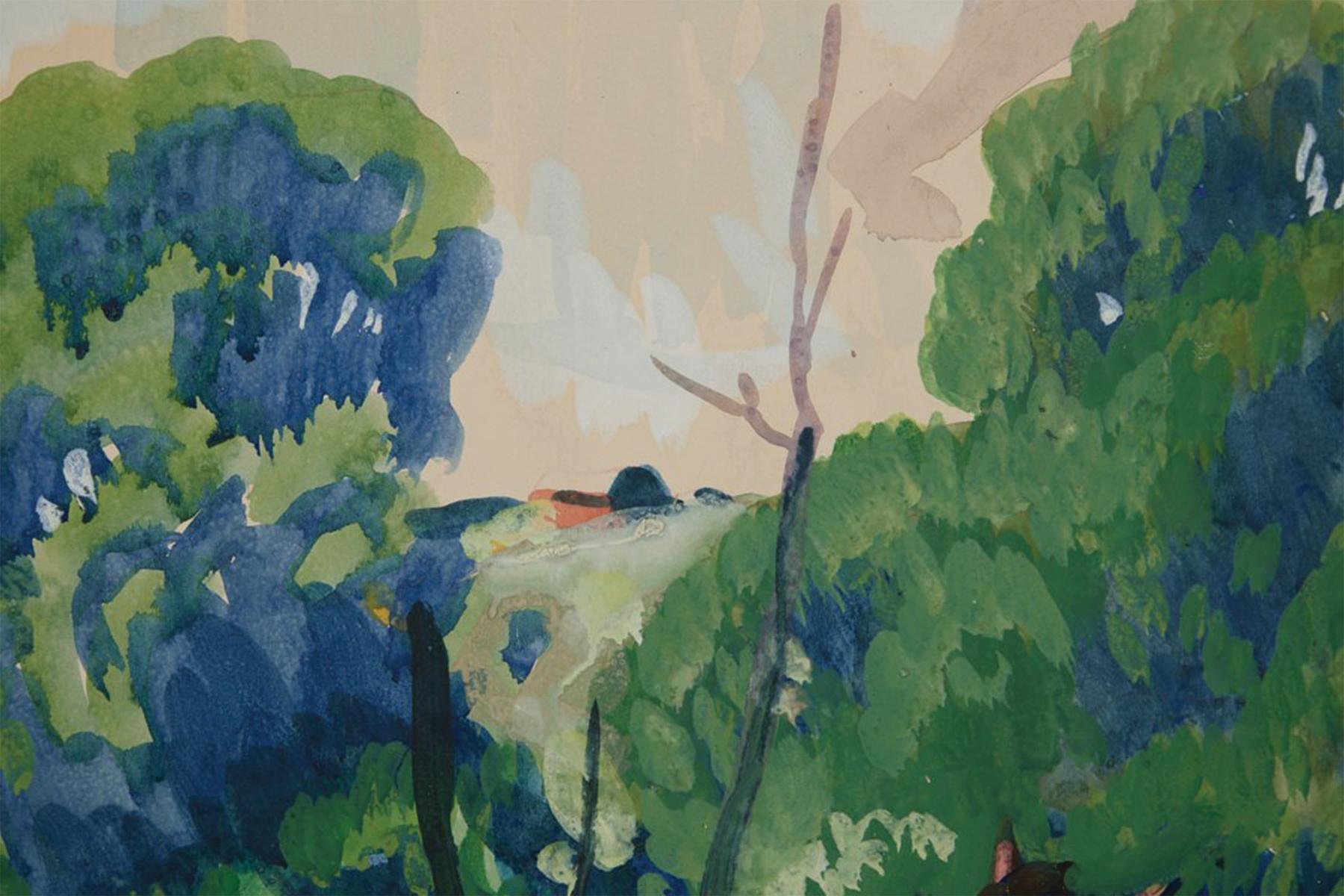 Frank Nelson Wilcox (américain, 1887-1964)
Plowman, Brecksville, Ohio, c. 1922
Aquarelle sur papier 
Signé en bas à droite 
22.5 x 27.75 pouces
27.75 x 34.5 pouces, encadré

Frank Nelson Wilcox (3 octobre 1887 - 17 avril 1964) était un artiste