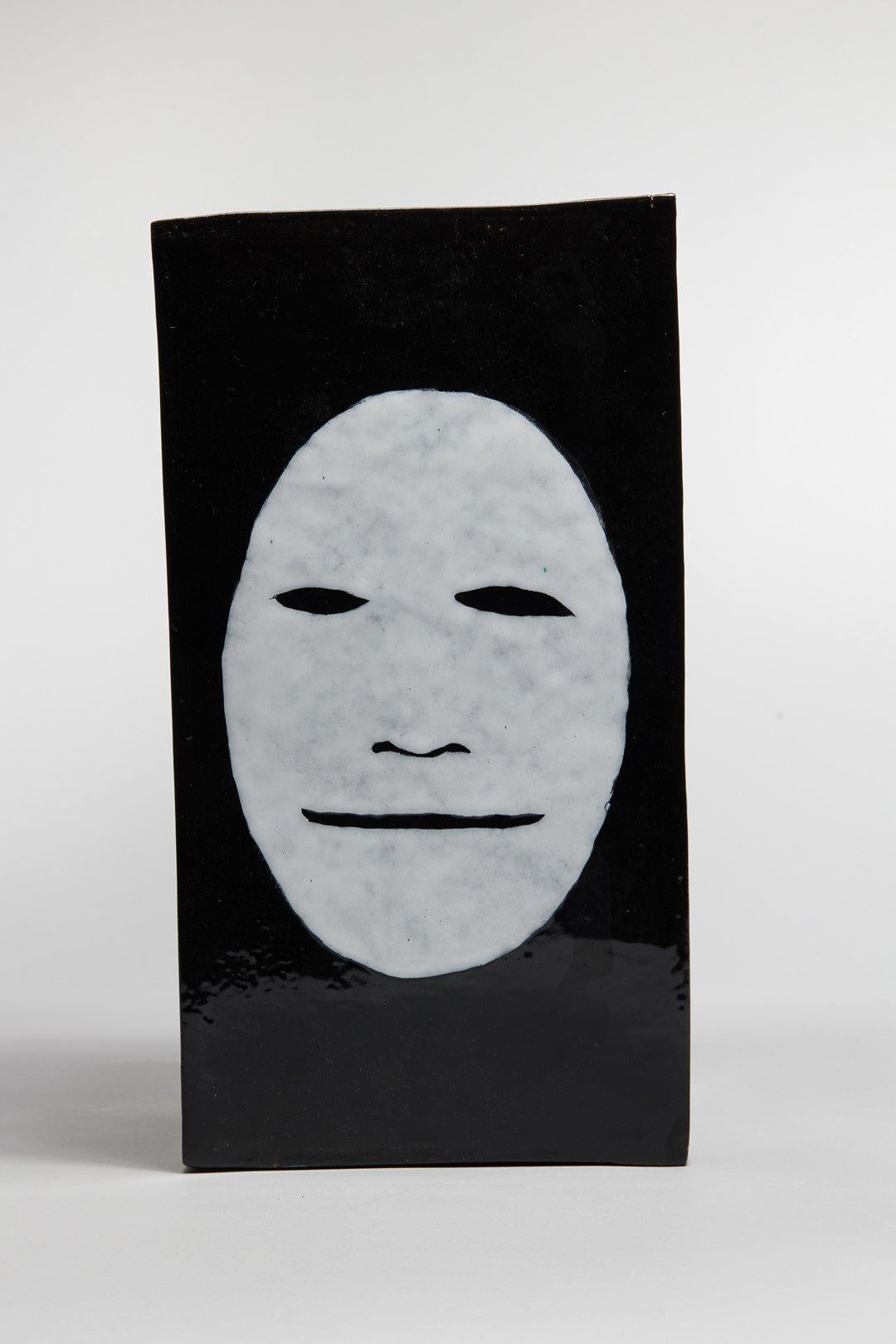 Jarrón de Caras, Máscaras Dramáticas de Cerámica del Siglo XX, Artista Italiano en venta 2