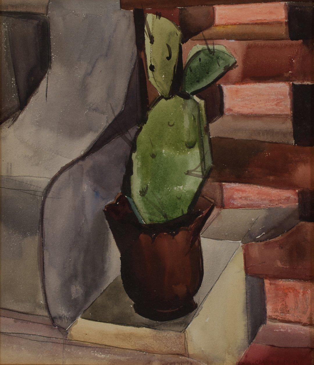Clara Deike (American, 1881-1964)
Cactus (Mexico), 1930
Watercolor on paper
Signed lower right, titled and dated on label verso
15.25 x 13.25 inches
25 x 22.5 inches, framed

A graduate of the Cleveland School of Art in 1912, Clara Deike was part of
