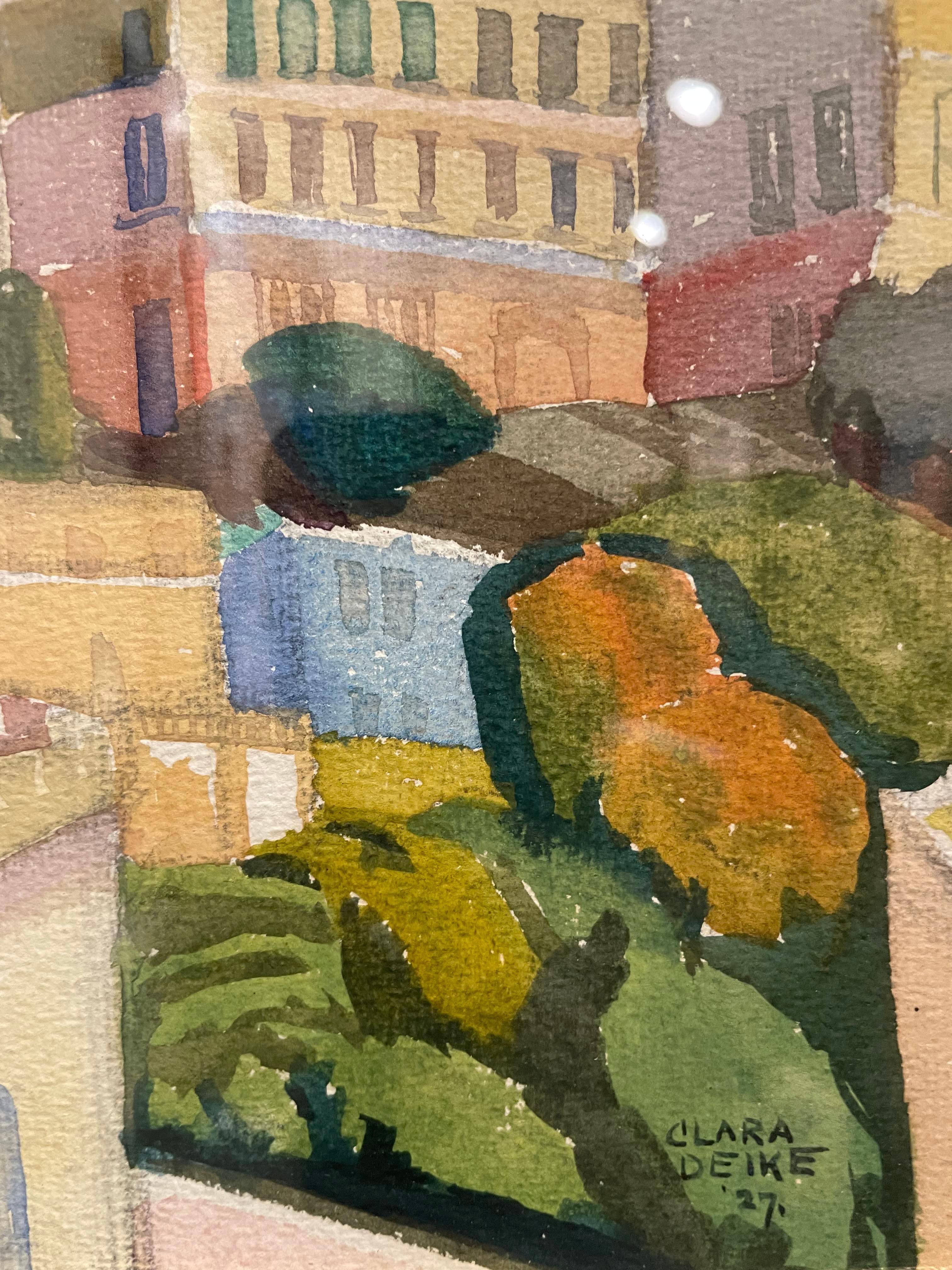 Paesaggio cubista/paesaggio di Capri, Italia, inizio XX secolo Artista donna in vendita 4