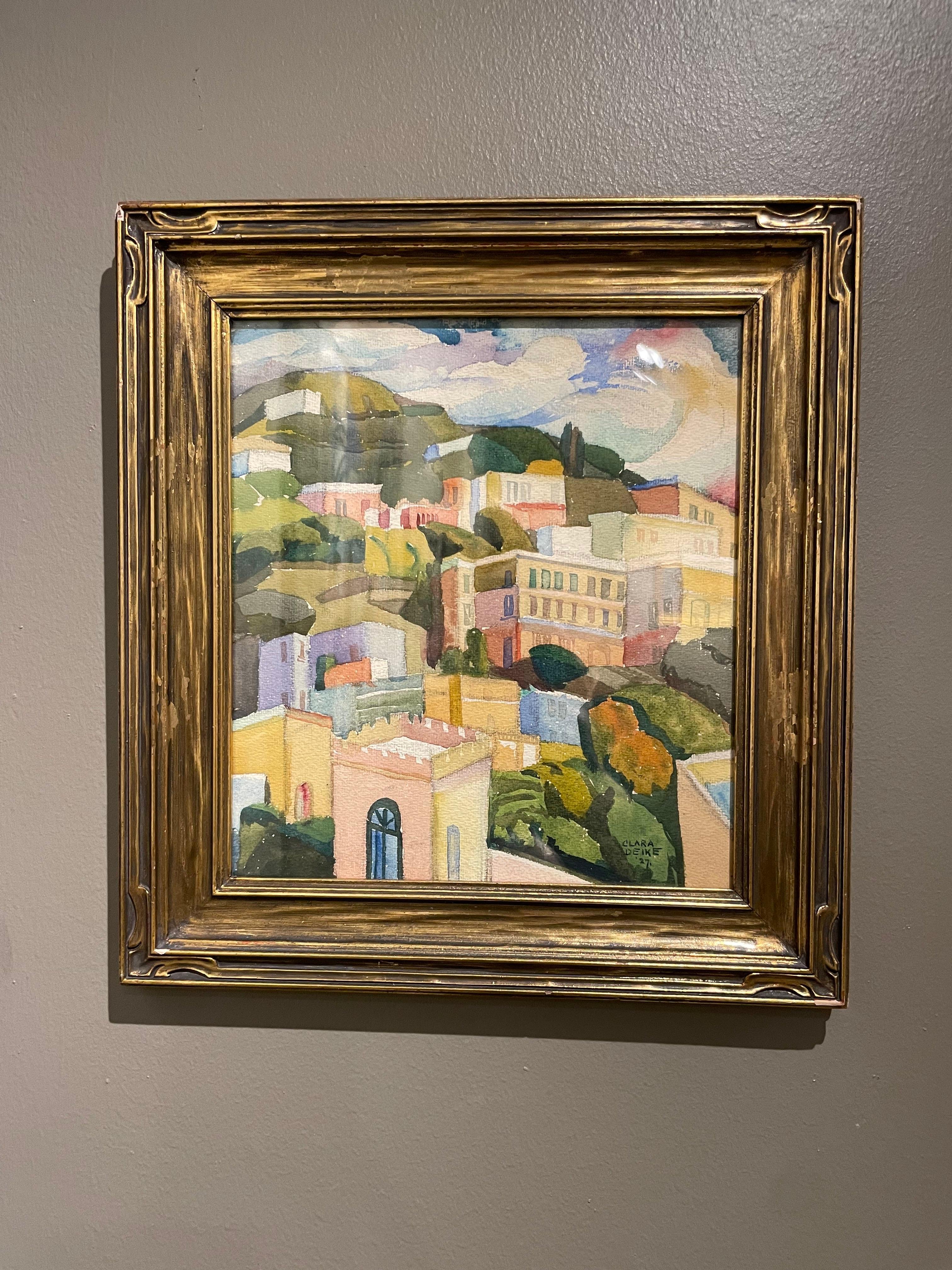 Paesaggio cubista/paesaggio di Capri, Italia, inizio XX secolo Artista donna in vendita 7