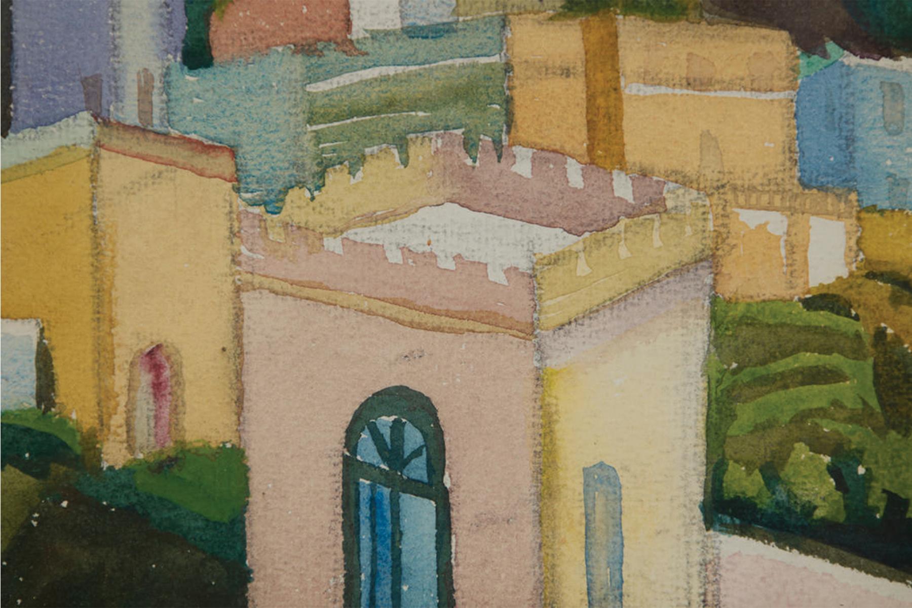 Paesaggio cubista/paesaggio di Capri, Italia, inizio XX secolo Artista donna in vendita 1