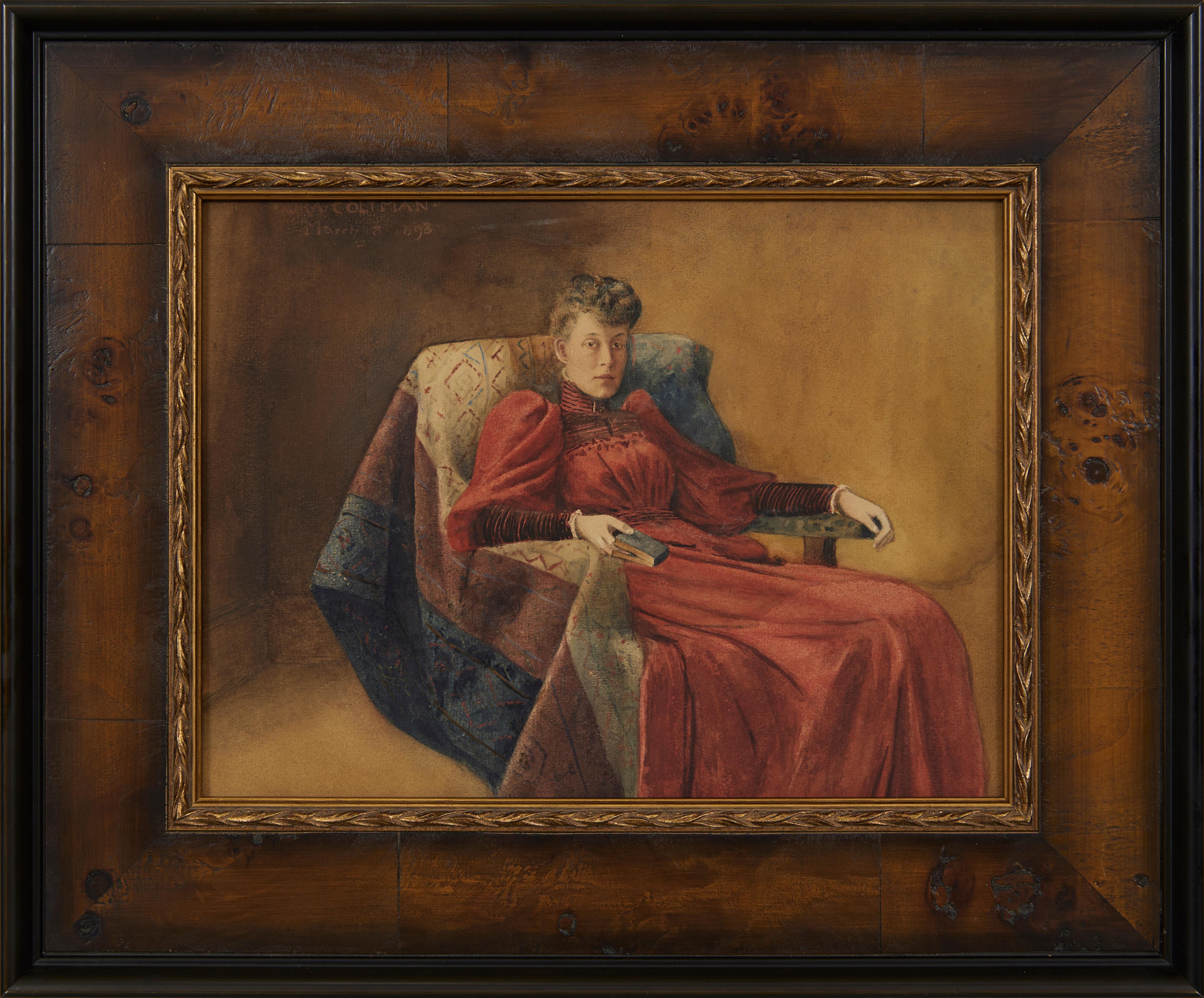 Portrait of Seated Woman Reading Julia Maud De Forest, Late 19th Century