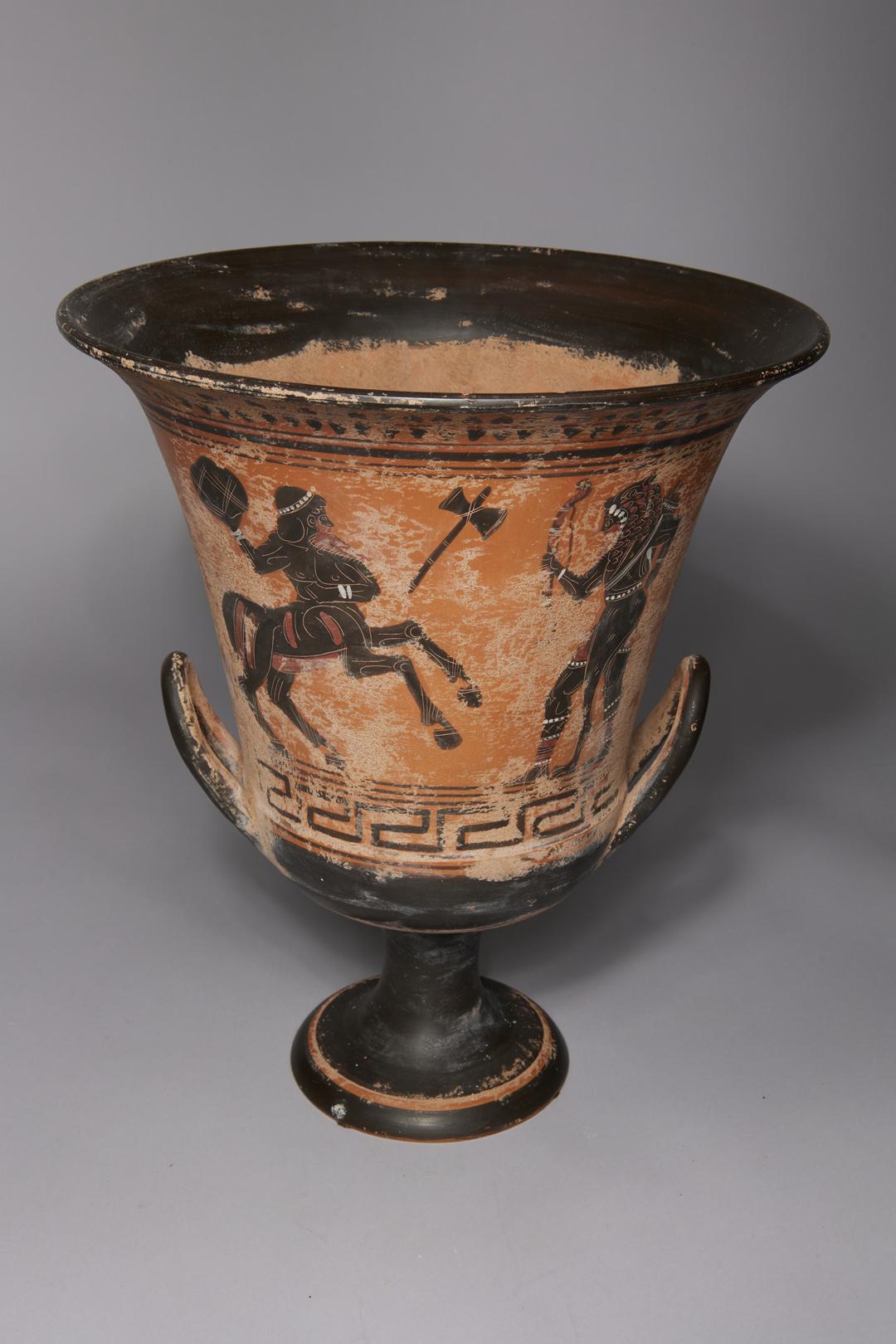 An Ancient Style Greek Black Figure Calyx Krater, 19th/20th Century For Sale 1