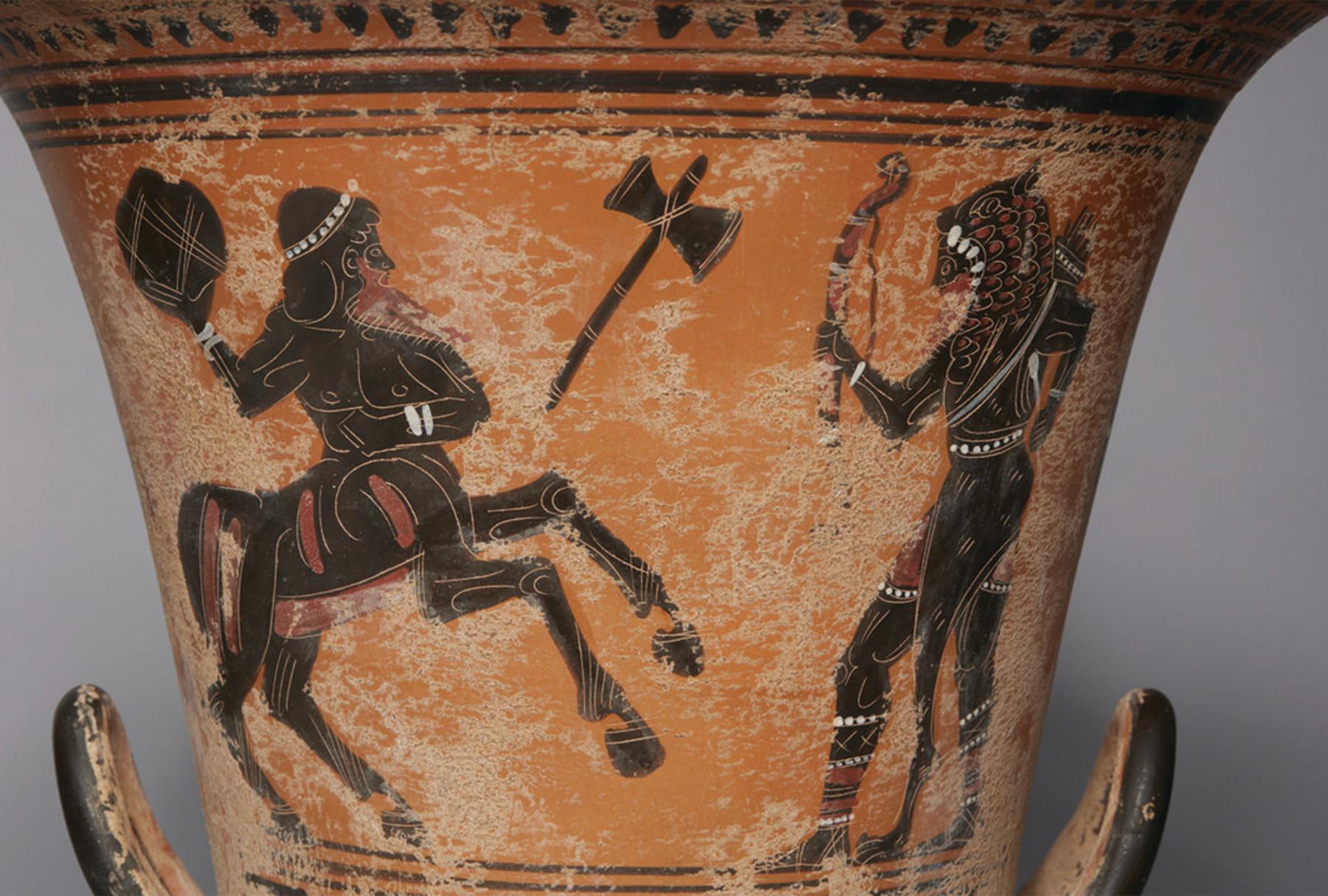 An Ancient Style Greek Black Figure Calyx Krater, 19th/20th Century For Sale 4