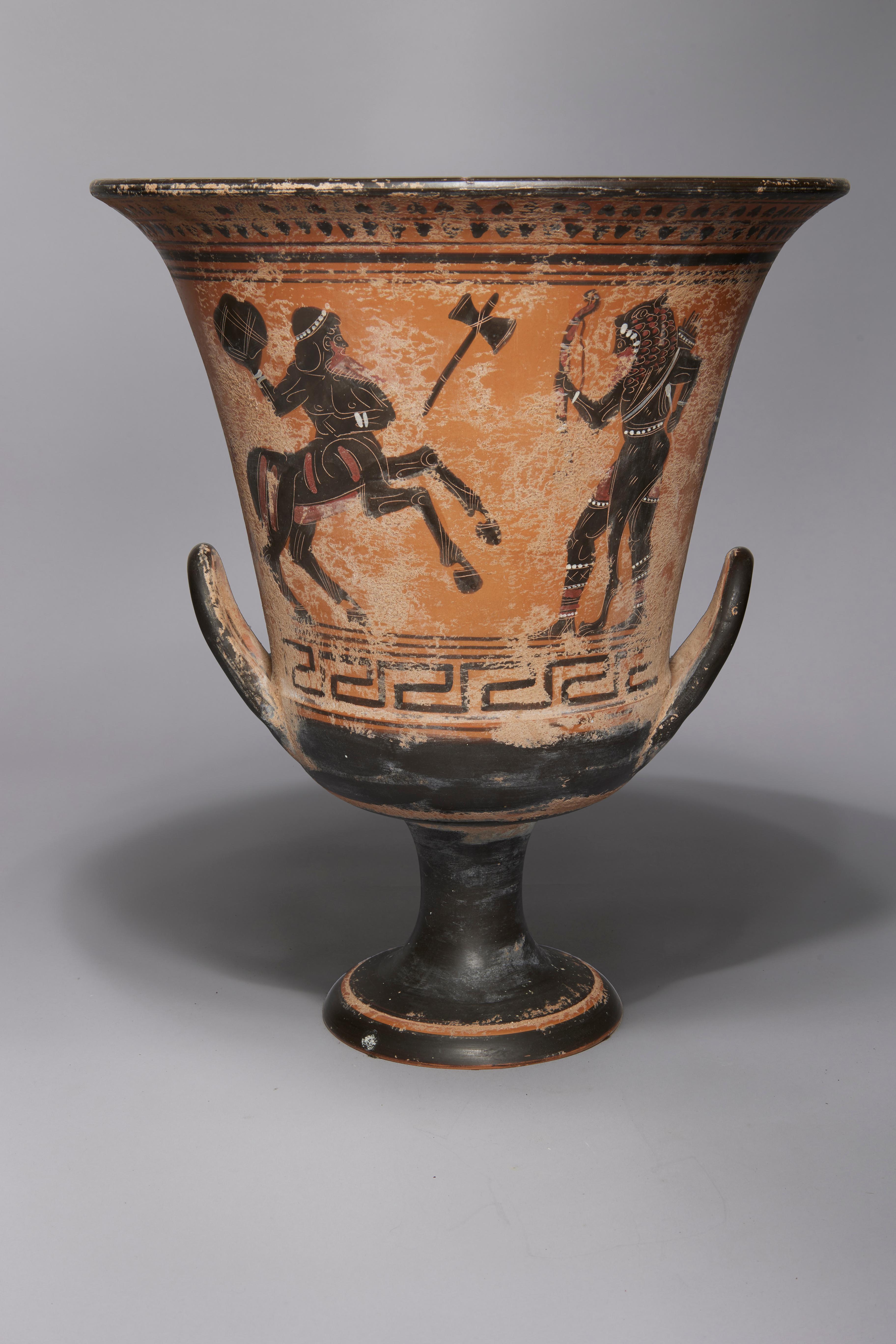 Krater à calice en forme de figure noire grecque de style ancien, 19e/20e siècle - Art de Unknown