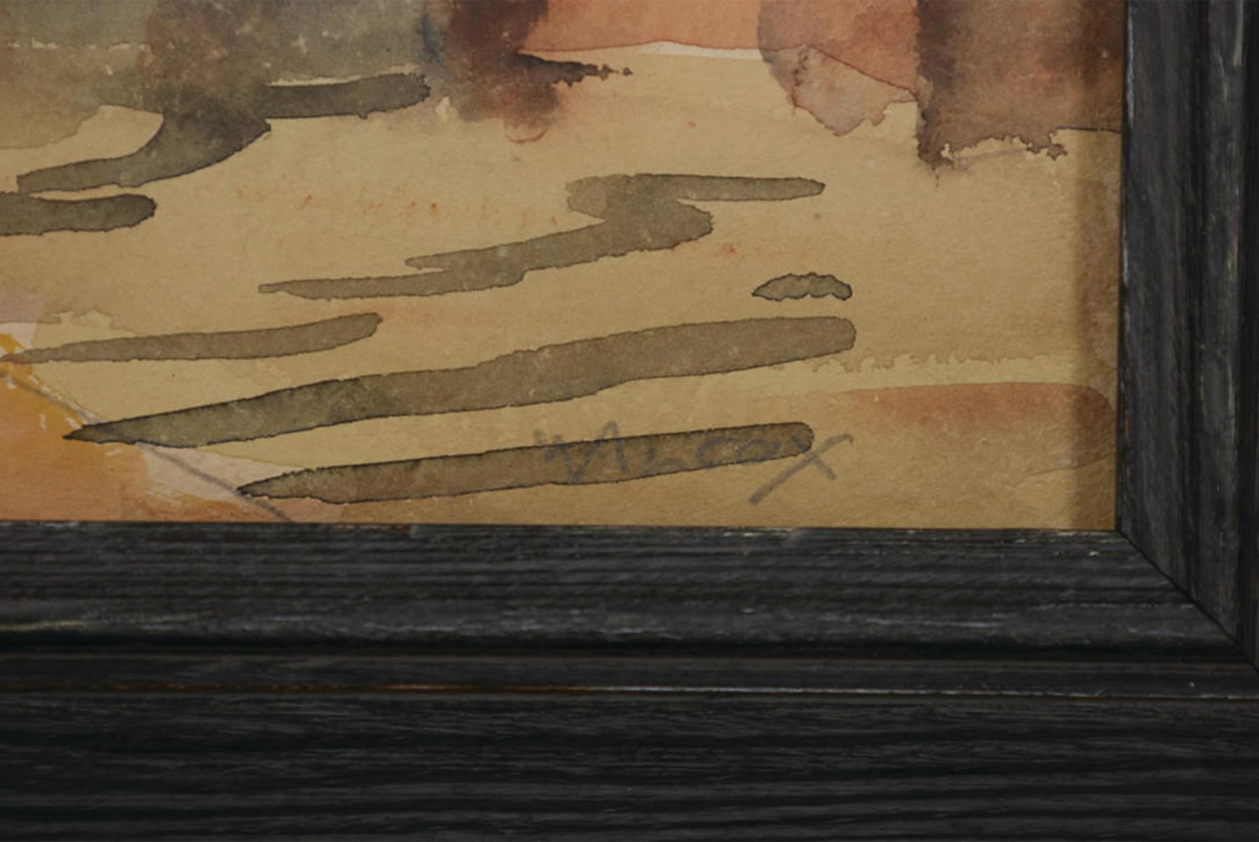 À Isleta, Nouveau Mexique Peinture de paysage occidental, 20e siècle École de Cleveland en vente 2