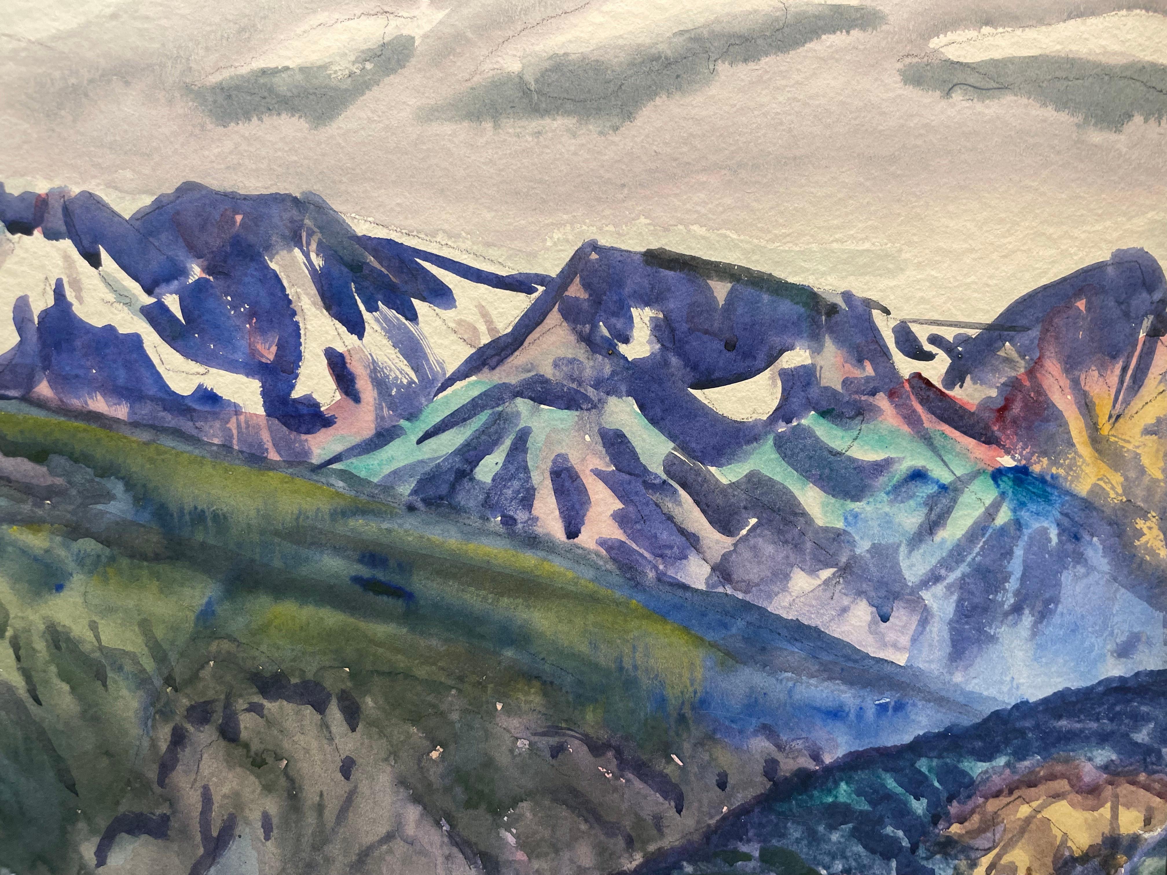 Vallée de la Moraine et sommets enneigés, Parc national des Rocheuses, Colorado Paysage en vente 8
