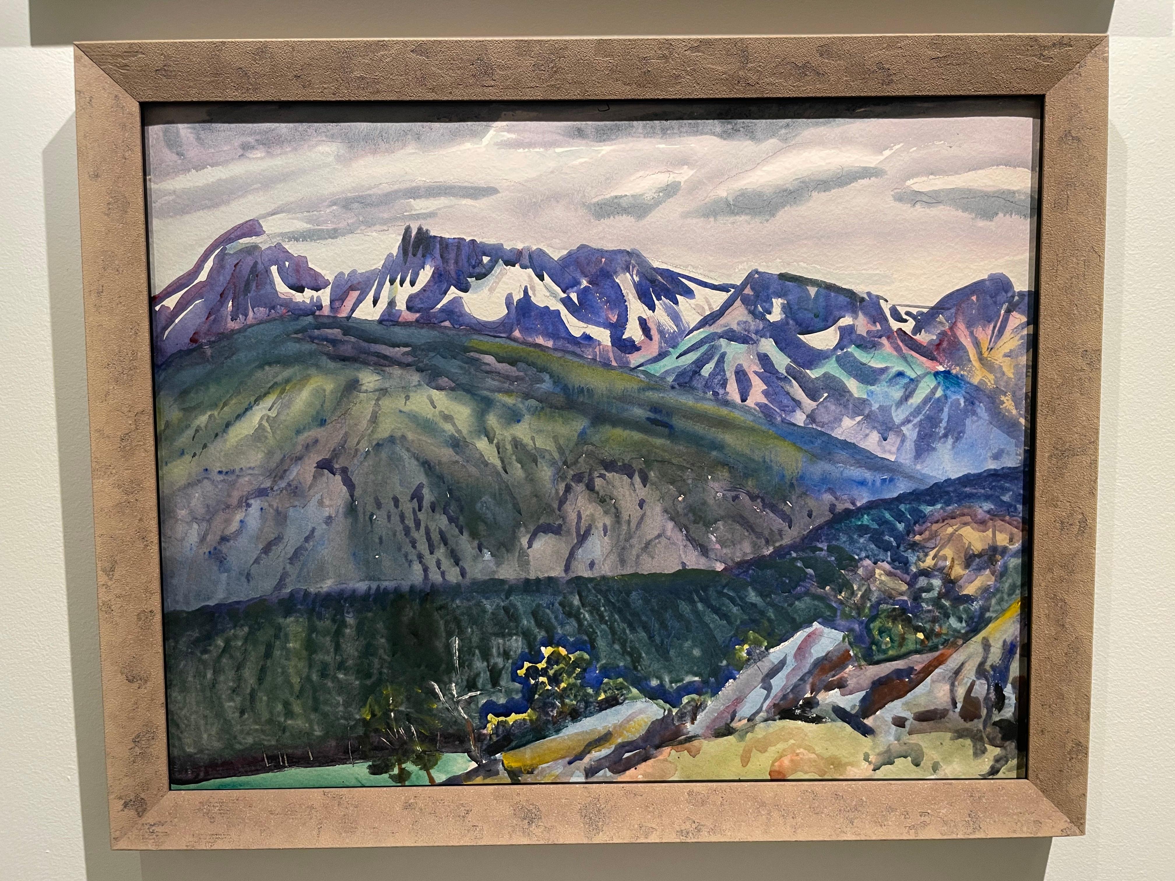 Vallée de la Moraine et sommets enneigés, Parc national des Rocheuses, Colorado Paysage en vente 6
