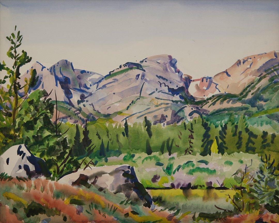 Étang Beaver, Longs Peak, Parc national des Rocheuses Colorado Paysage de l'Ouest - Art de Frank Wilcox