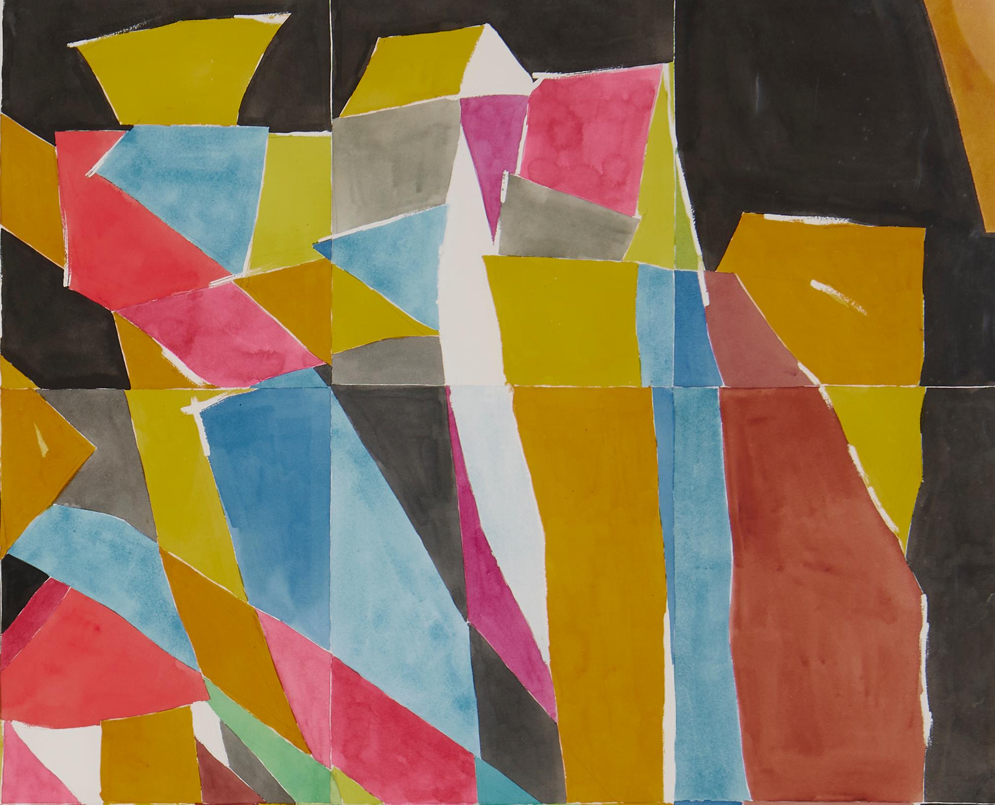 Big Town, Large Colorful Abstract Geometric Painting, Cleveland School Artist For Sale 3