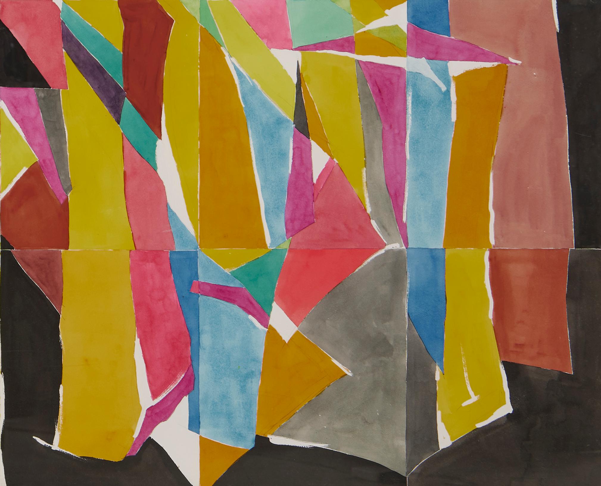 Big Town, Large Colorful Abstract Geometric Painting, Cleveland School Artist For Sale 2