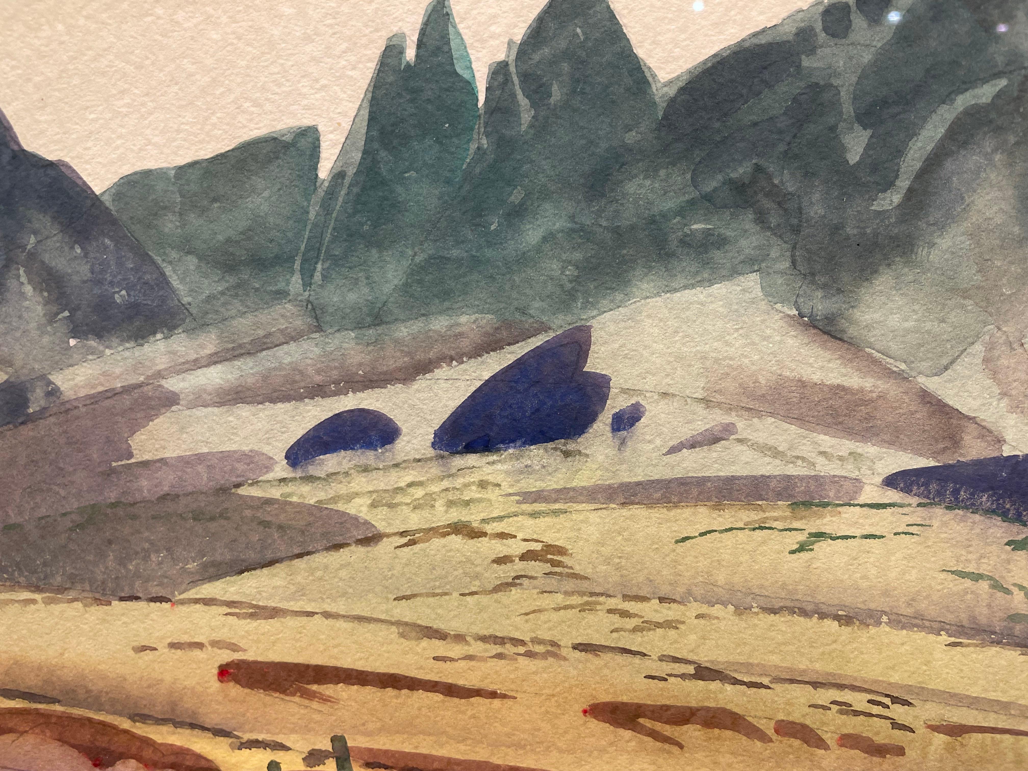 Fleuve Colorado, Needles, Californie, années 1950 Paysage occidental, école de Cleveland en vente 5