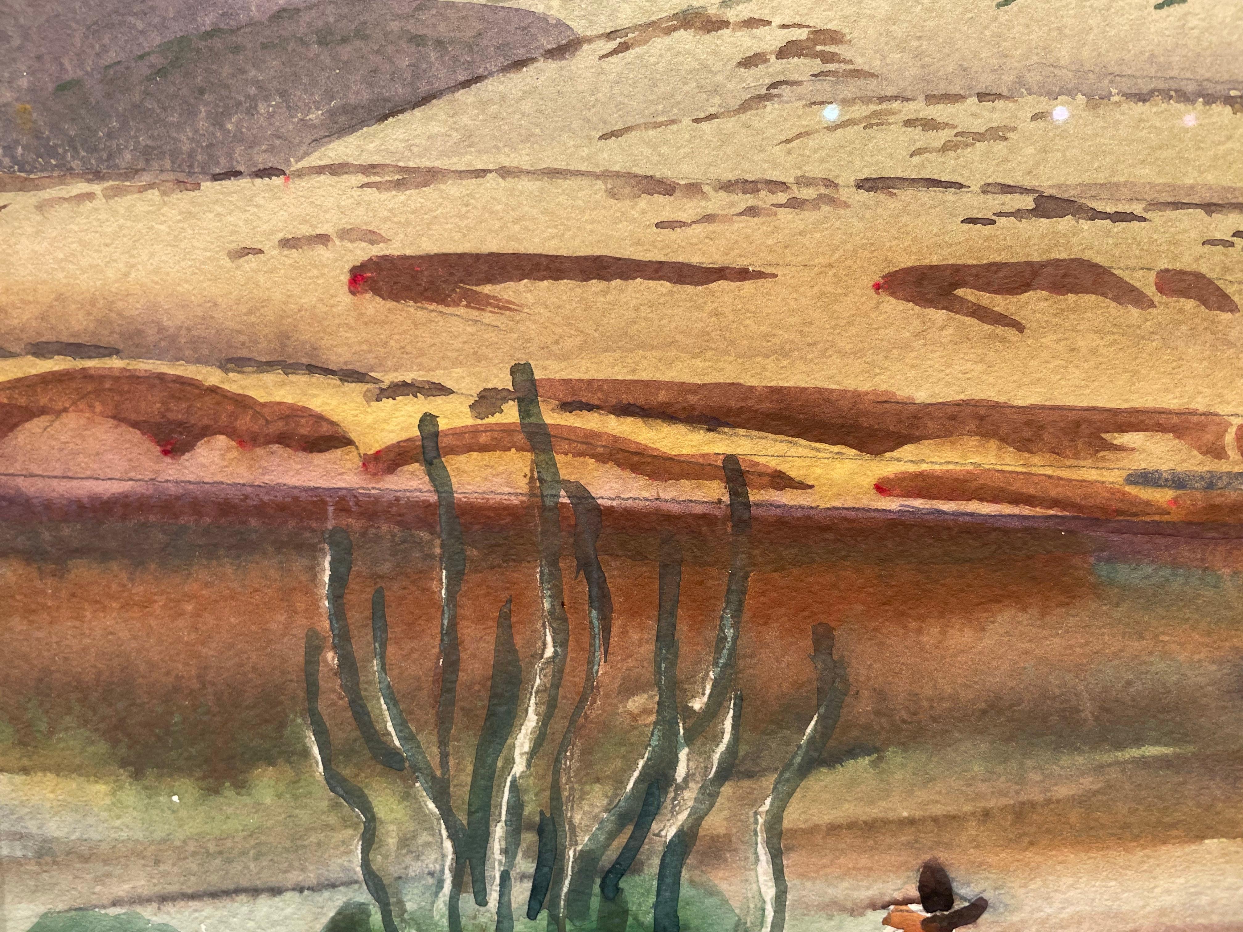 Fleuve Colorado, Needles, Californie, années 1950 Paysage occidental, école de Cleveland en vente 6