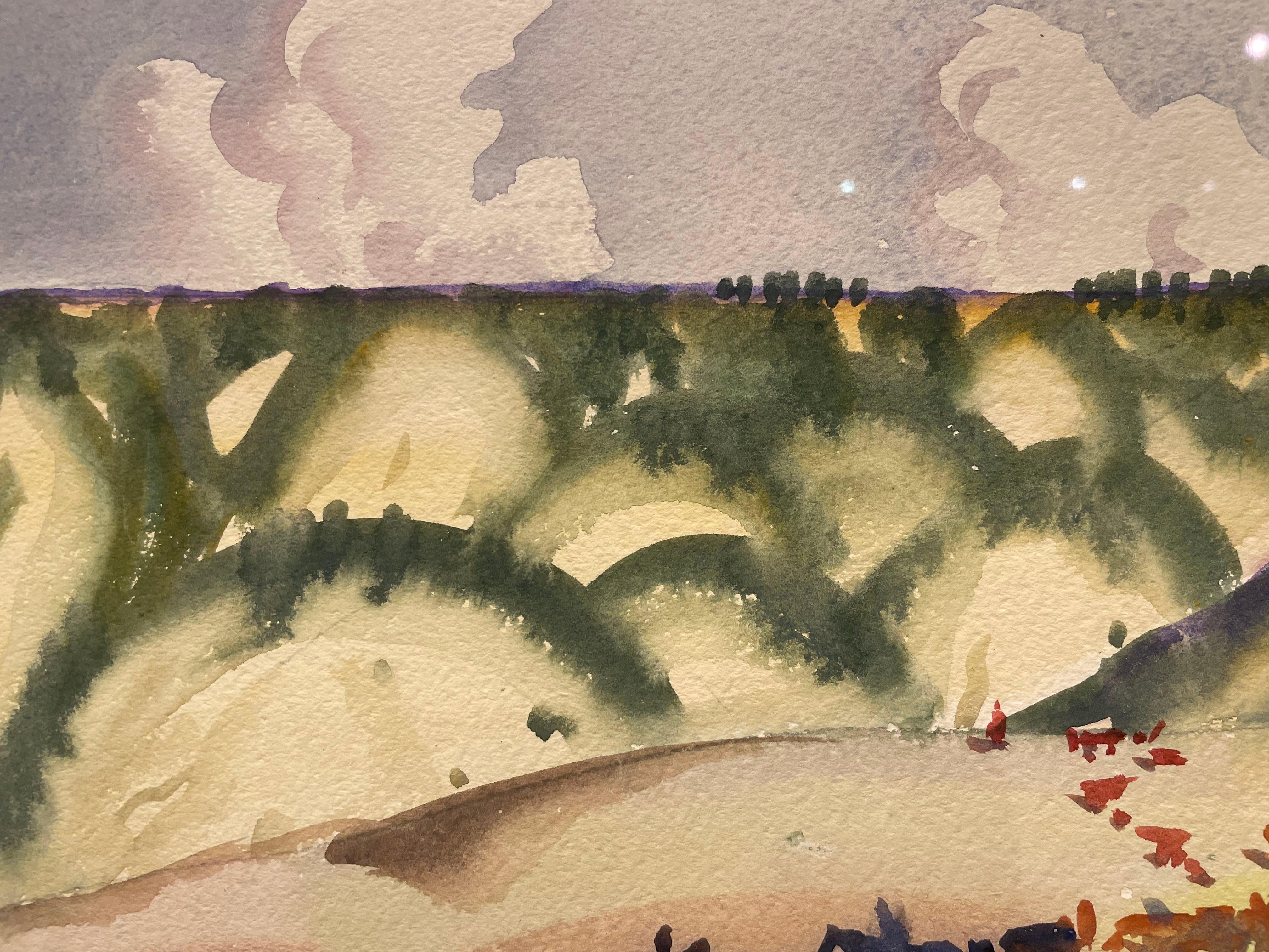 High Pastures, Cattle Round Up, Wyoming, 20th Century Western Landscape For Sale 5