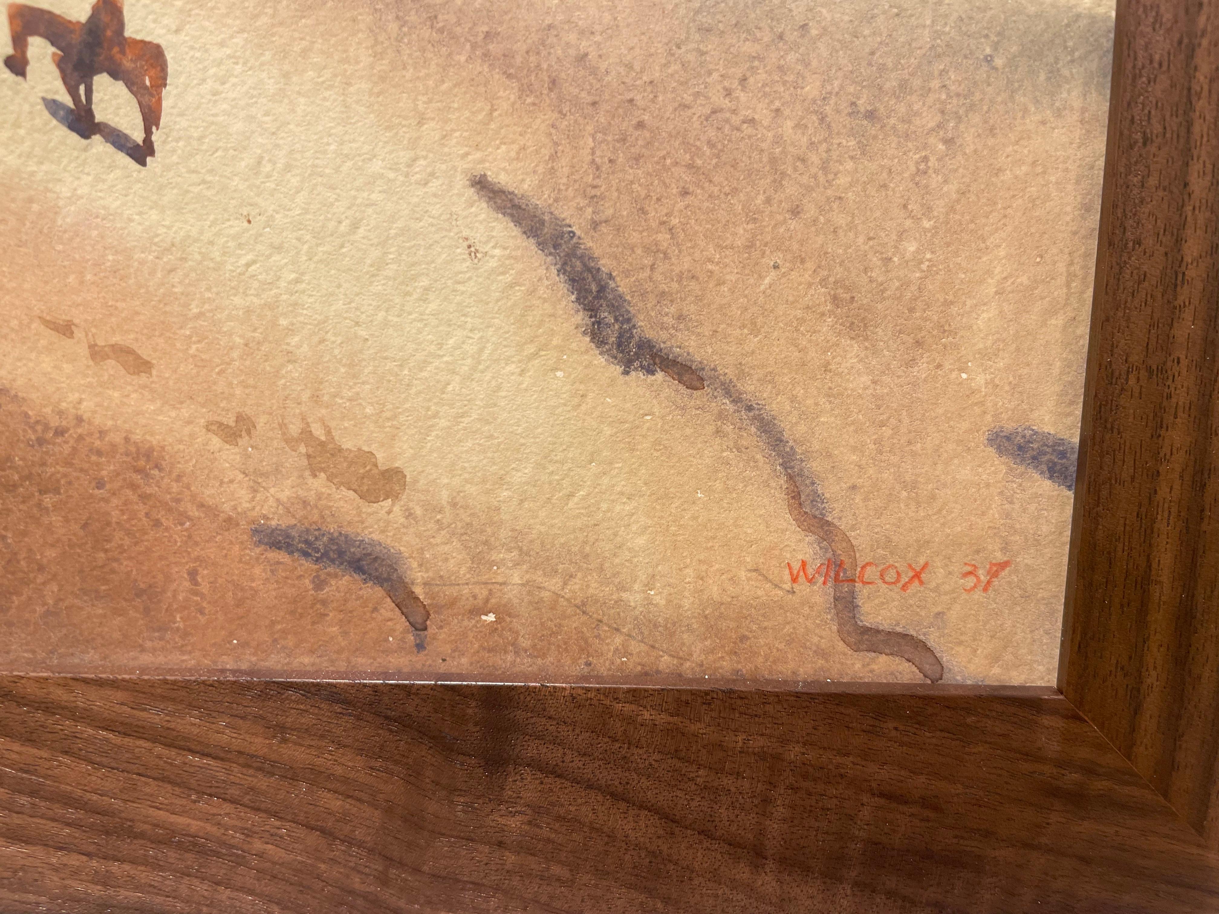 High Pastures, Cattle Round Up, Wyoming, 20th Century Western Landscape For Sale 6