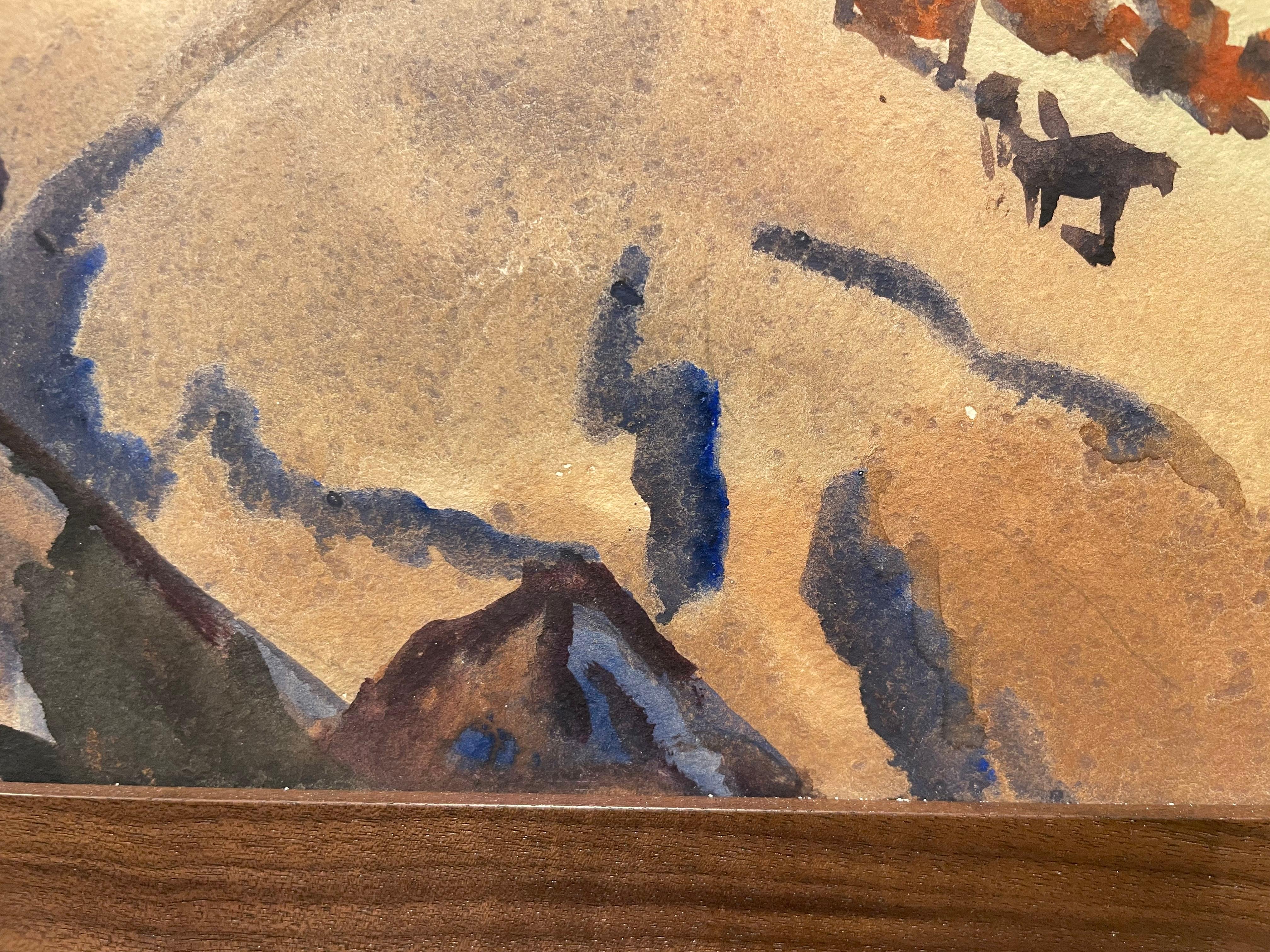 High Pastures, Cattle Round Up, Wyoming, 20th Century Western Landscape For Sale 7
