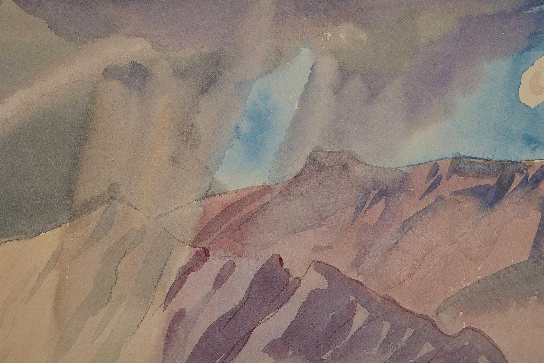 Arco iris en Santa Fe Trail, Nuevo México, Paisaje occidental de principios del siglo XX en venta 1