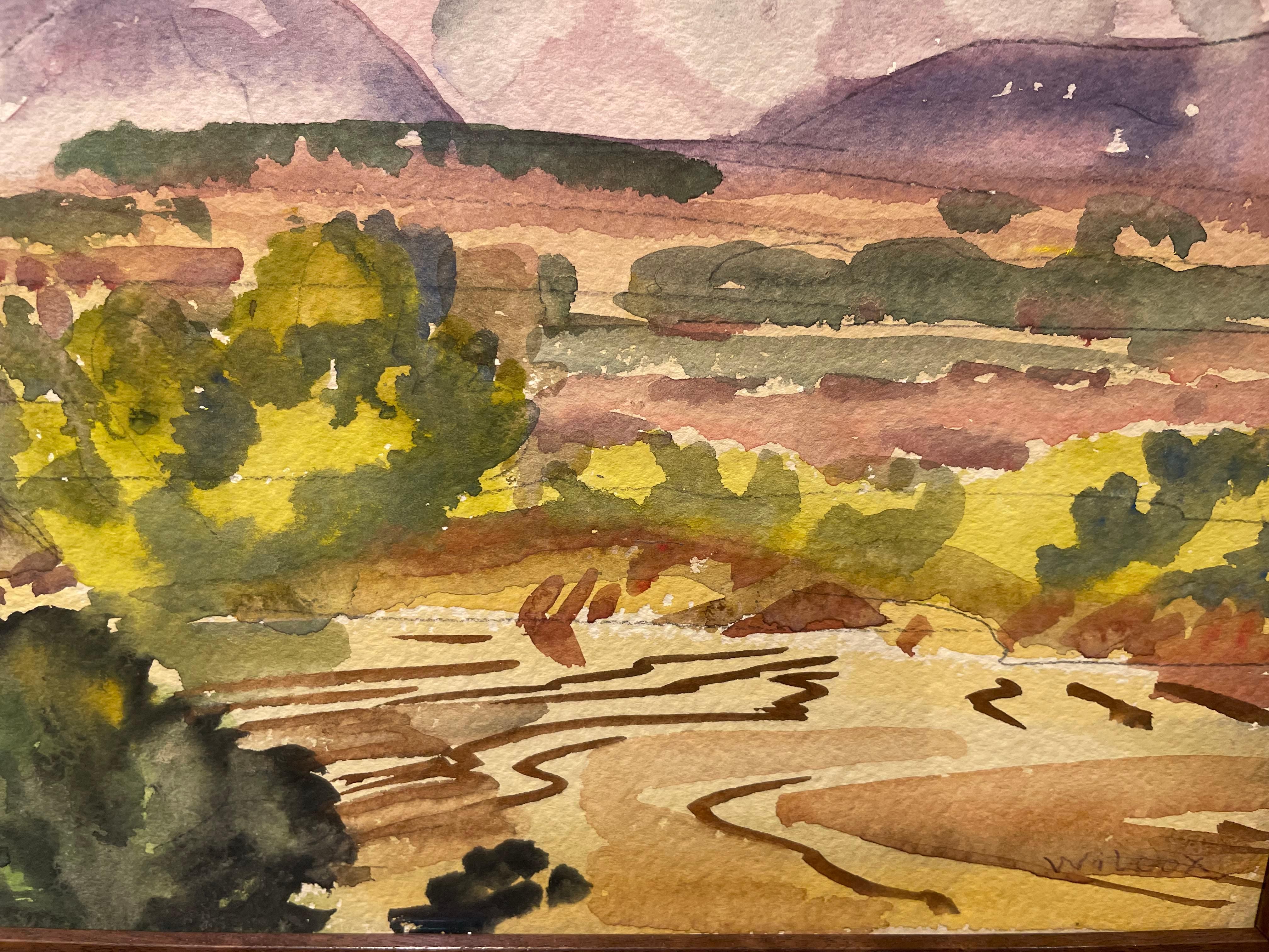 Arco iris en Santa Fe Trail, Nuevo México, Paisaje occidental de principios del siglo XX en venta 7