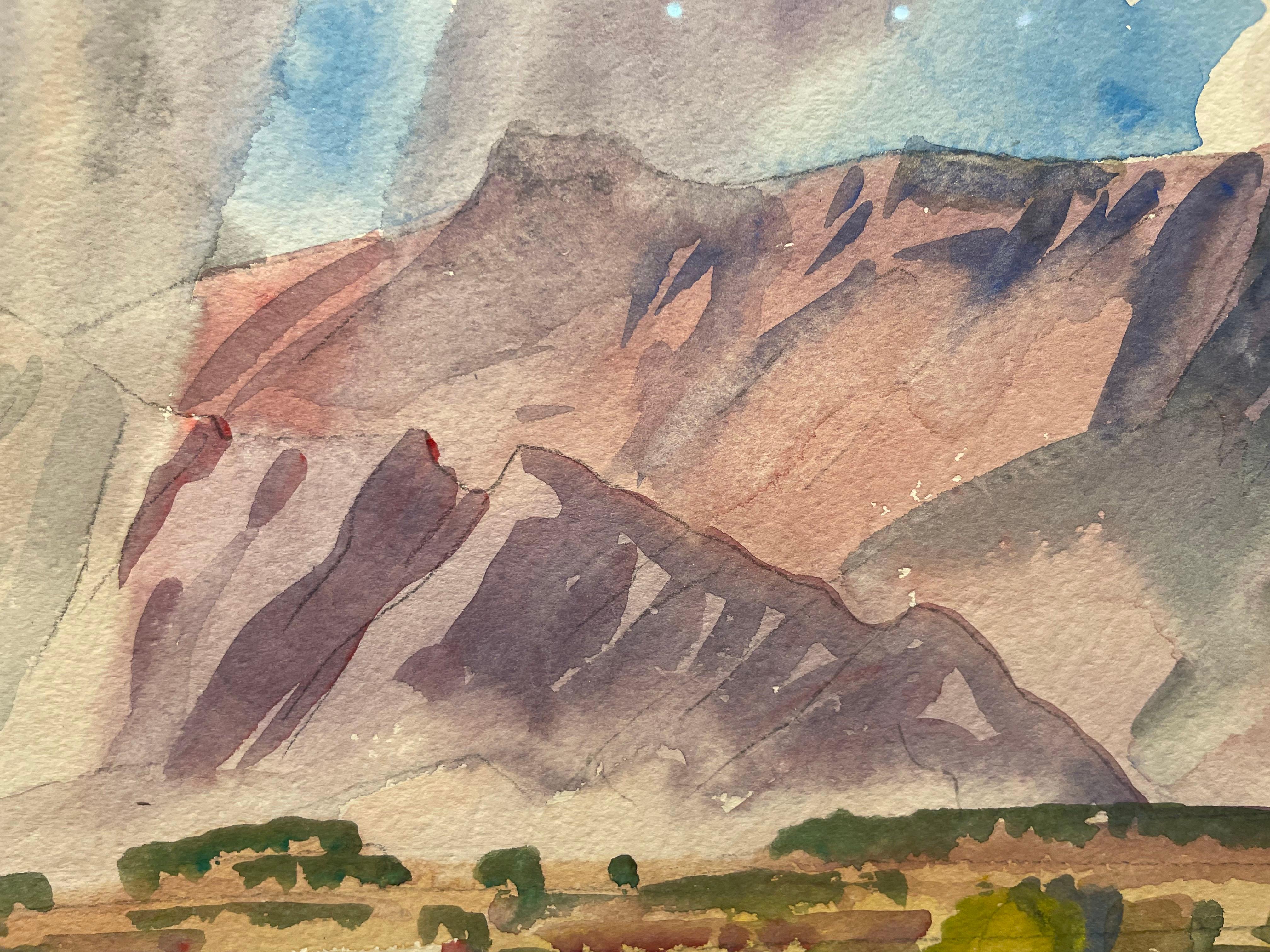 Arco iris en Santa Fe Trail, Nuevo México, Paisaje occidental de principios del siglo XX en venta 4