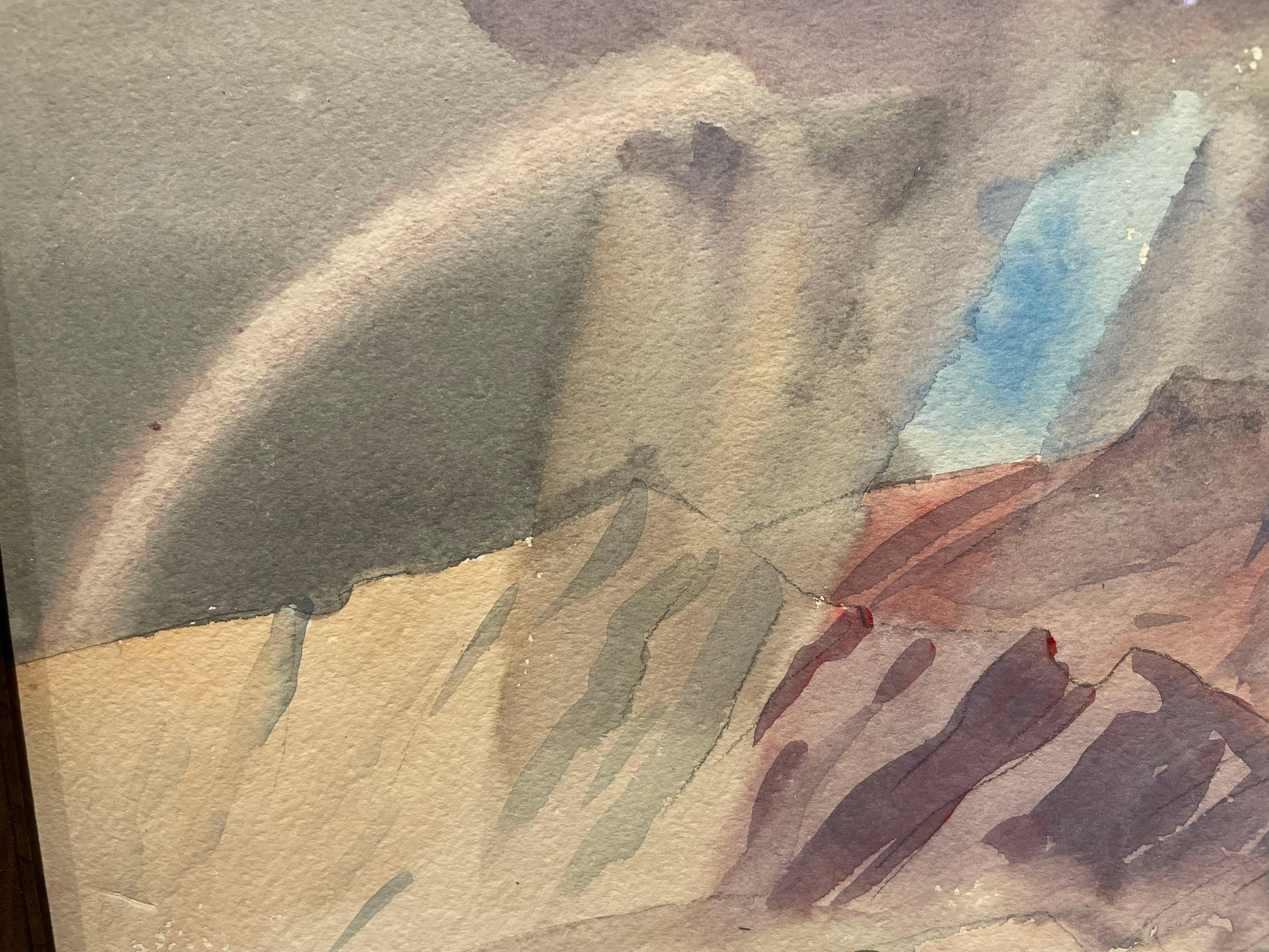 Arco iris en Santa Fe Trail, Nuevo México, Paisaje occidental de principios del siglo XX en venta 5