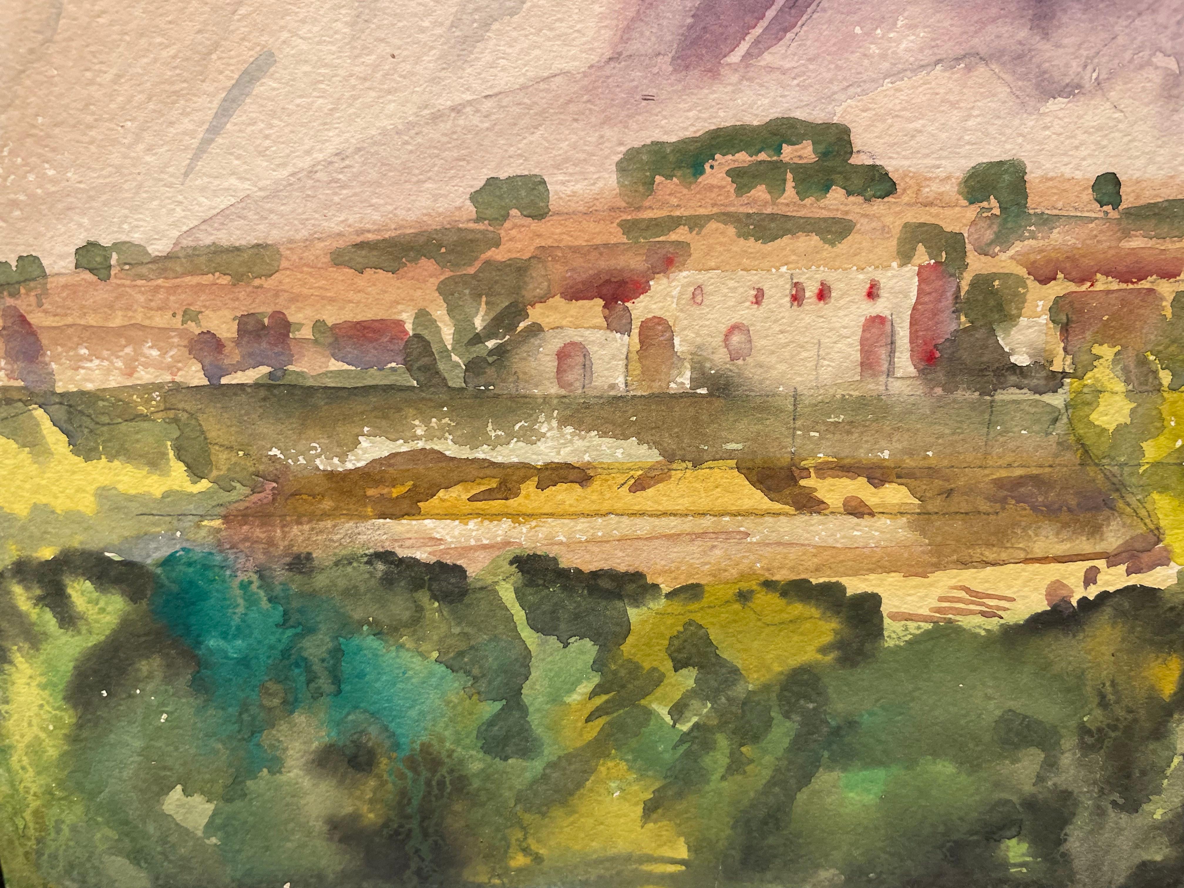 Arco iris en Santa Fe Trail, Nuevo México, Paisaje occidental de principios del siglo XX en venta 8