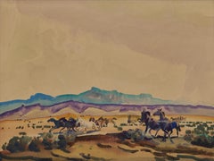 Wild Horses, Arizona, Early 20th Century Western Landscape, Cleveland School