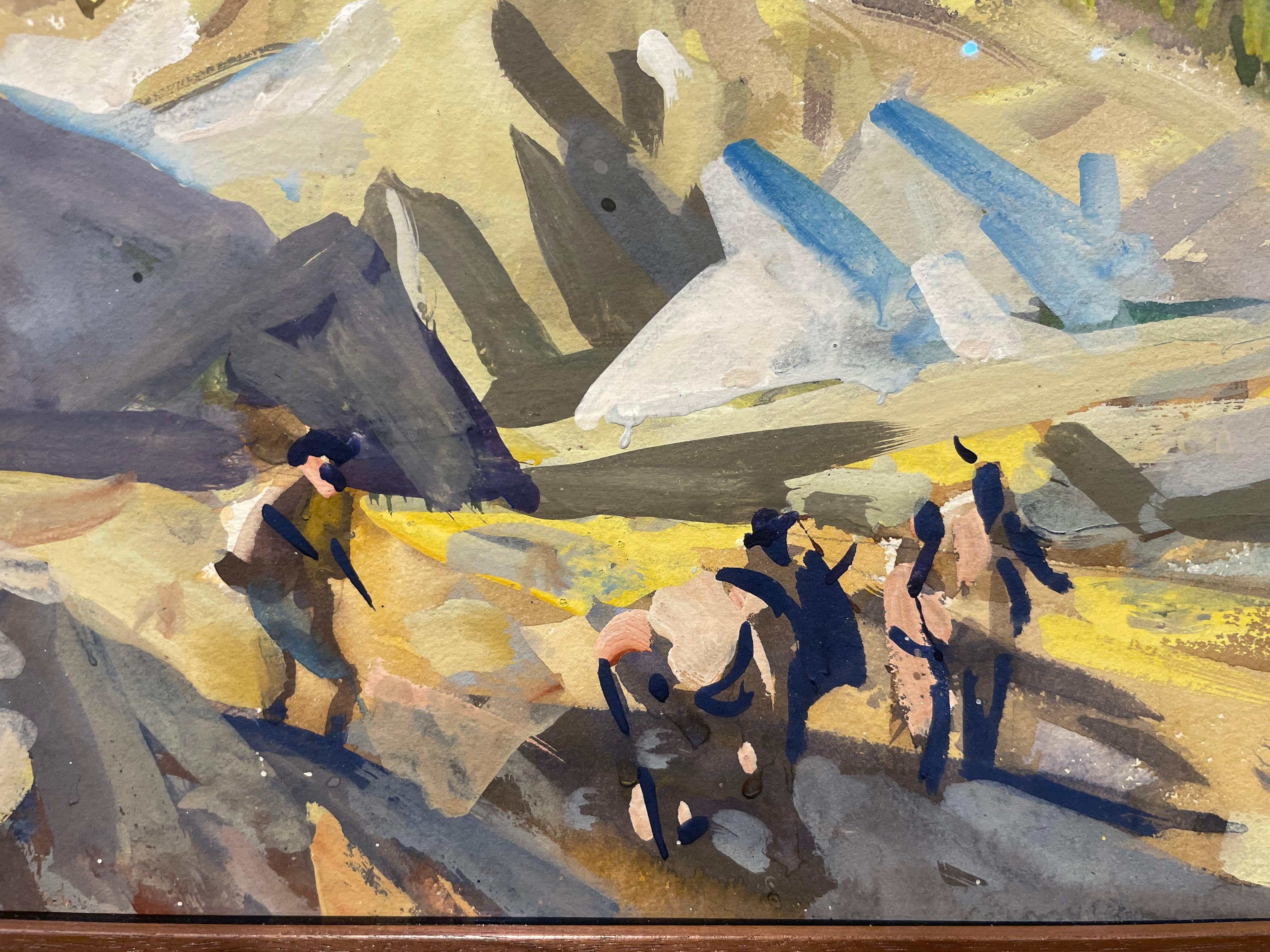 On the Top, People Crossing the Mountains, Montana Western Landscape For Sale 4