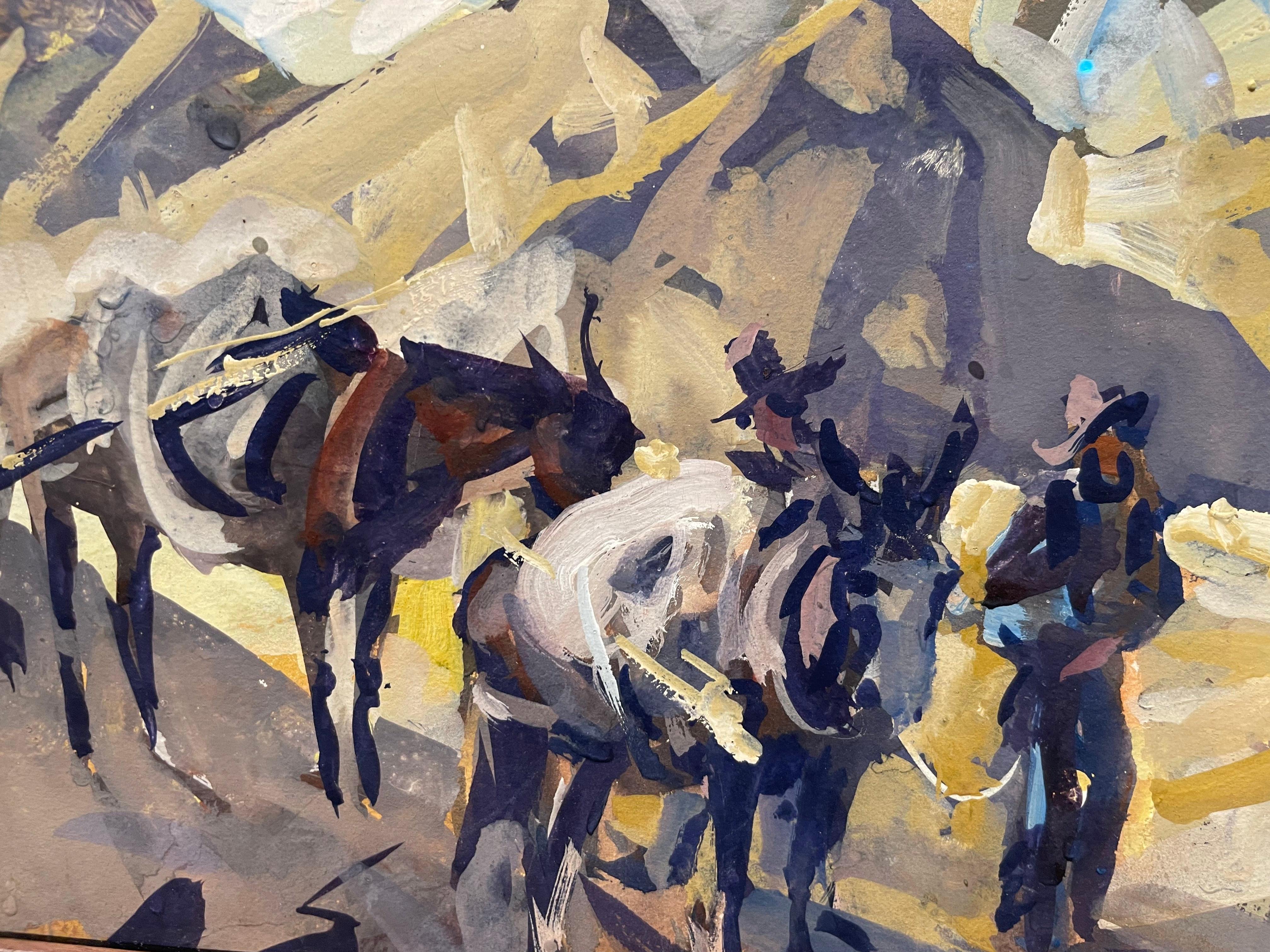 On the Top, People Crossing the Mountains, Montana Western Landscape For Sale 3