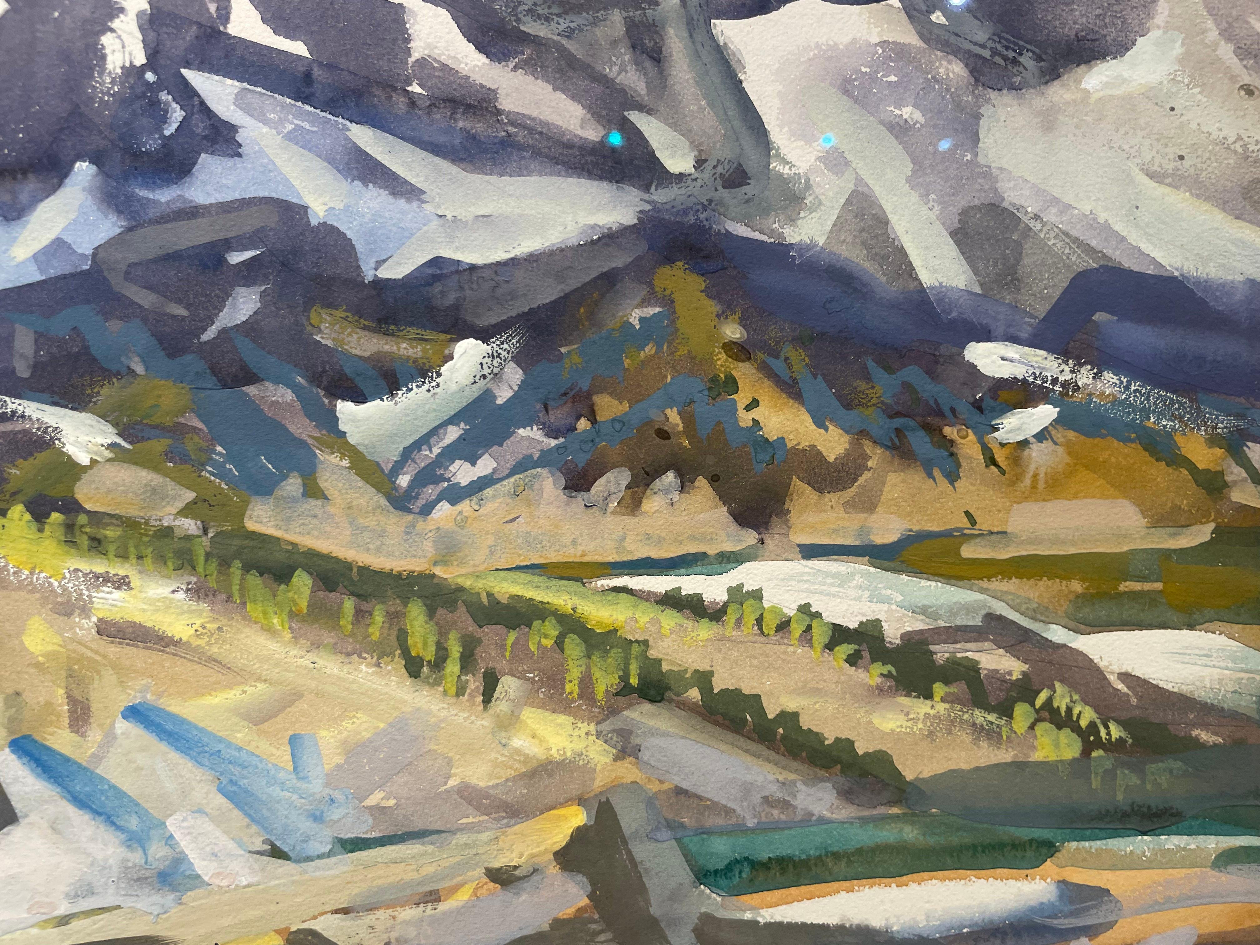 On the Top, People Crossing the Mountains, Montana Western Landscape For Sale 6
