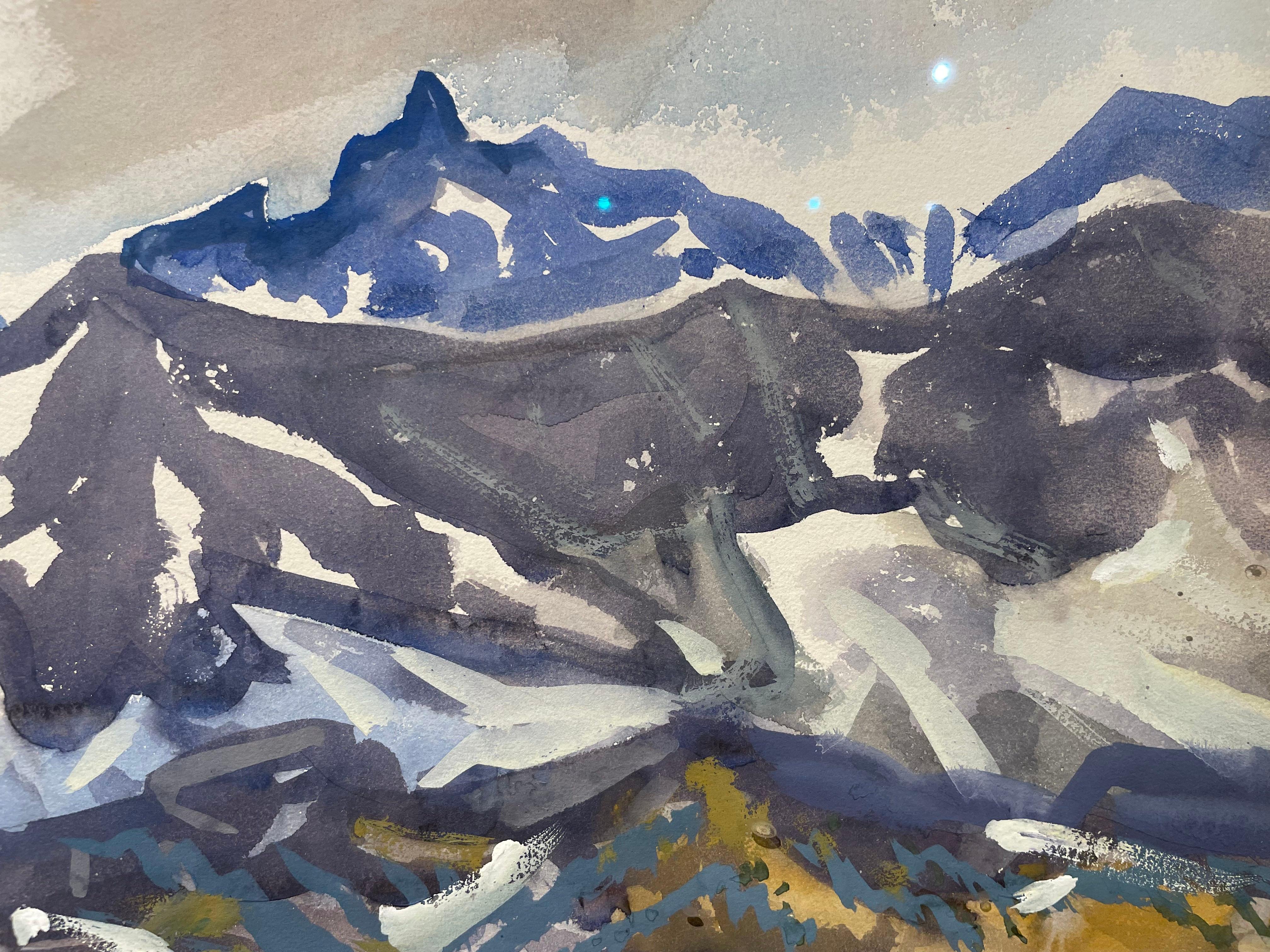 On the Top, People Crossing the Mountains, Montana Western Landscape For Sale 7