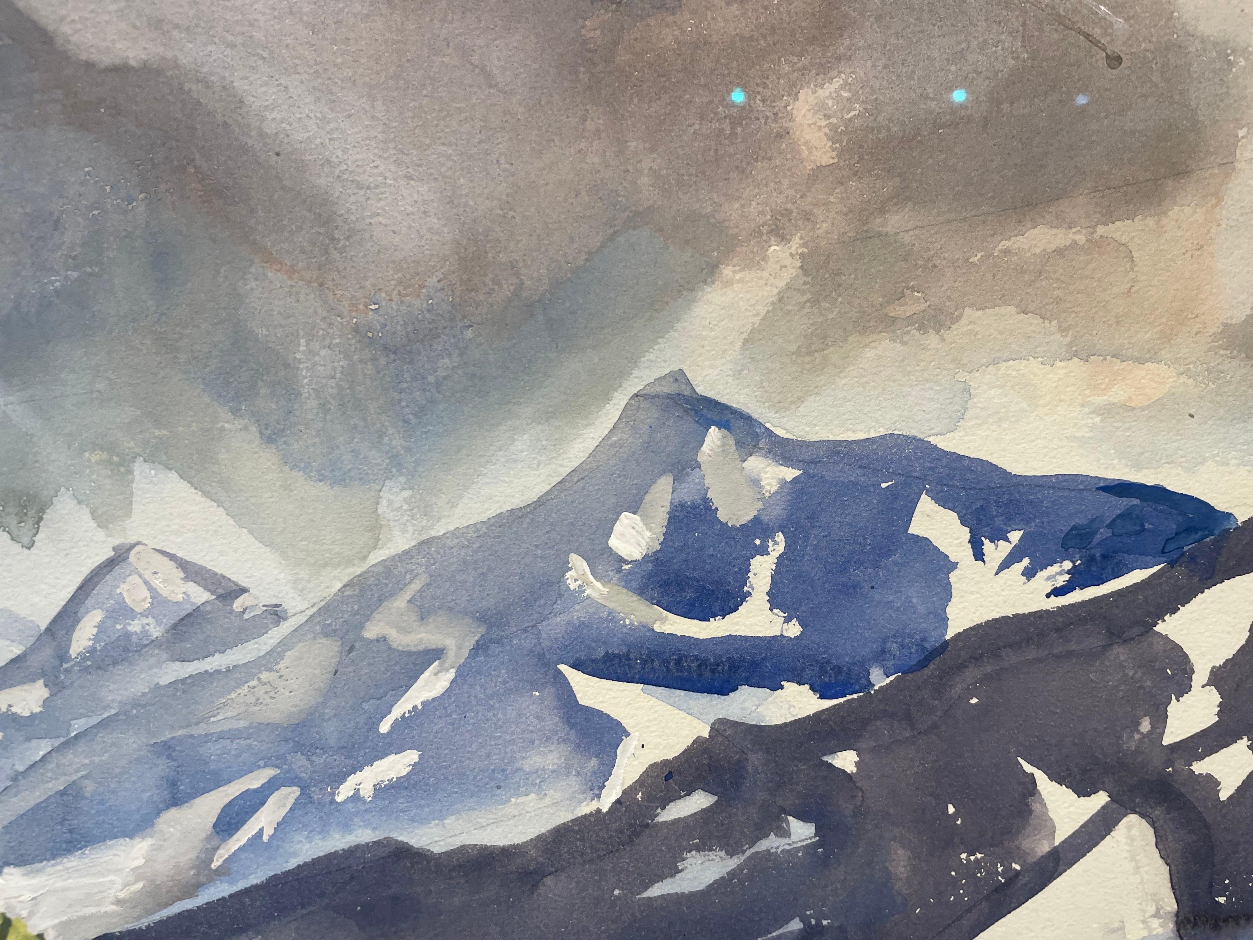 On the Top, People Crossing the Mountains, Montana Western Landscape For Sale 10